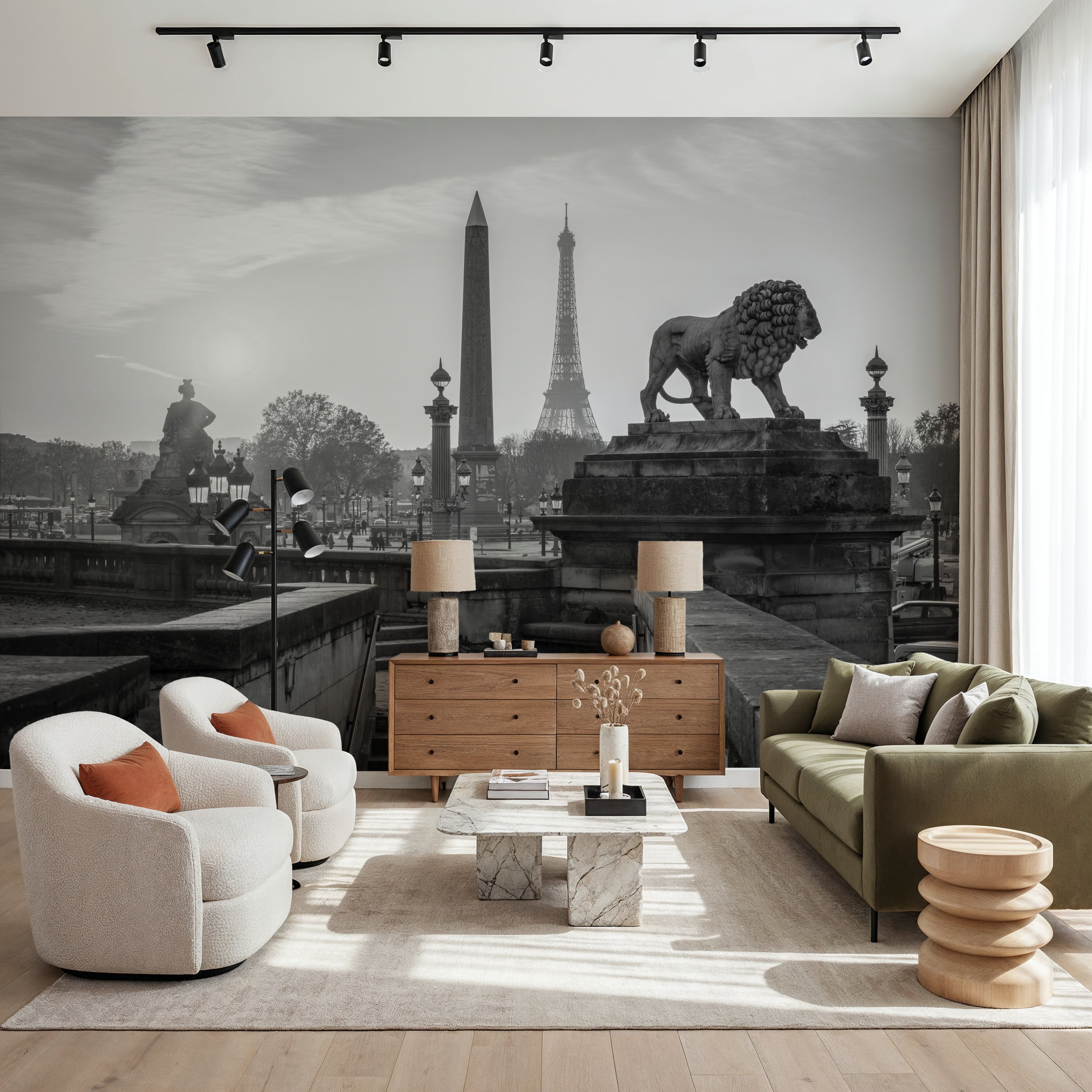 Place de la Concorde at Sunset BW