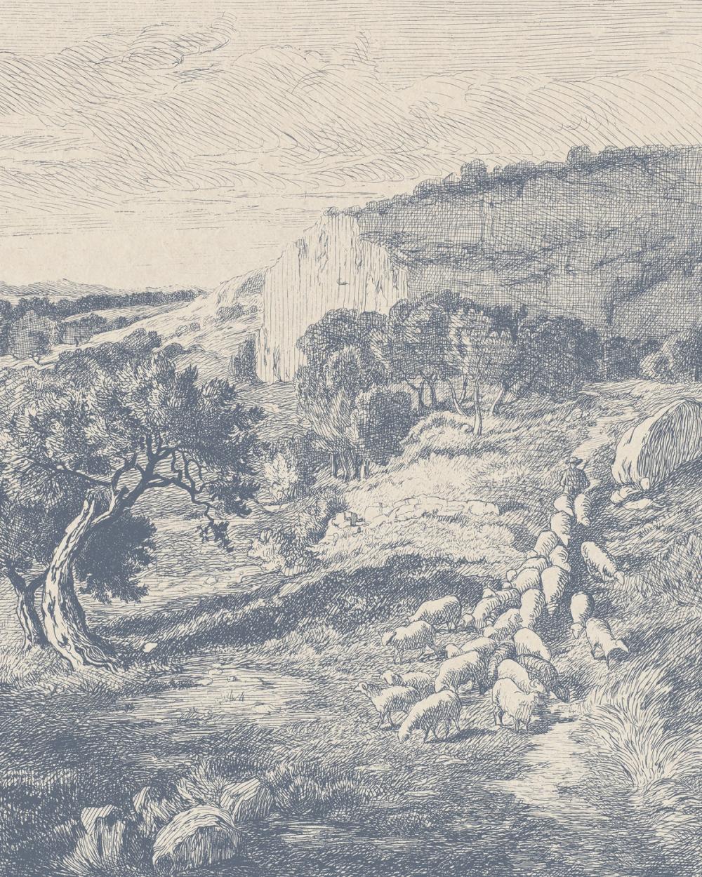 French Pastoral Etching I