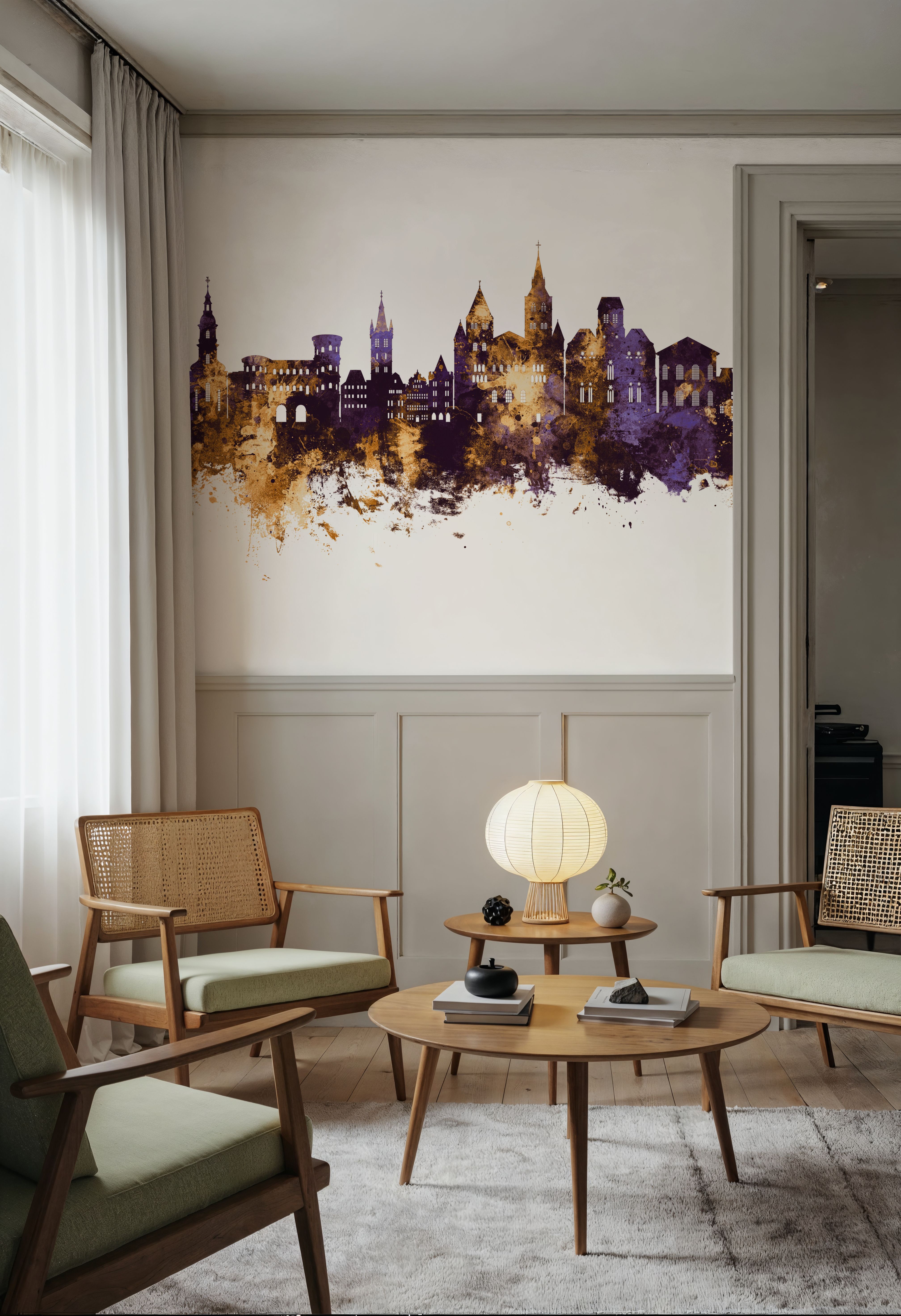 Trier Germany Skyline Purple & Gold