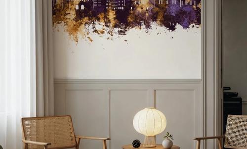 Trier Germany Skyline Purple & Gold