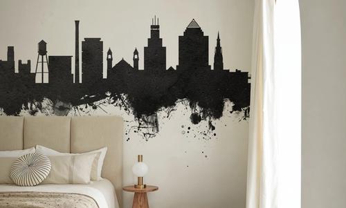 Durham North Carolina Skyline Black & White