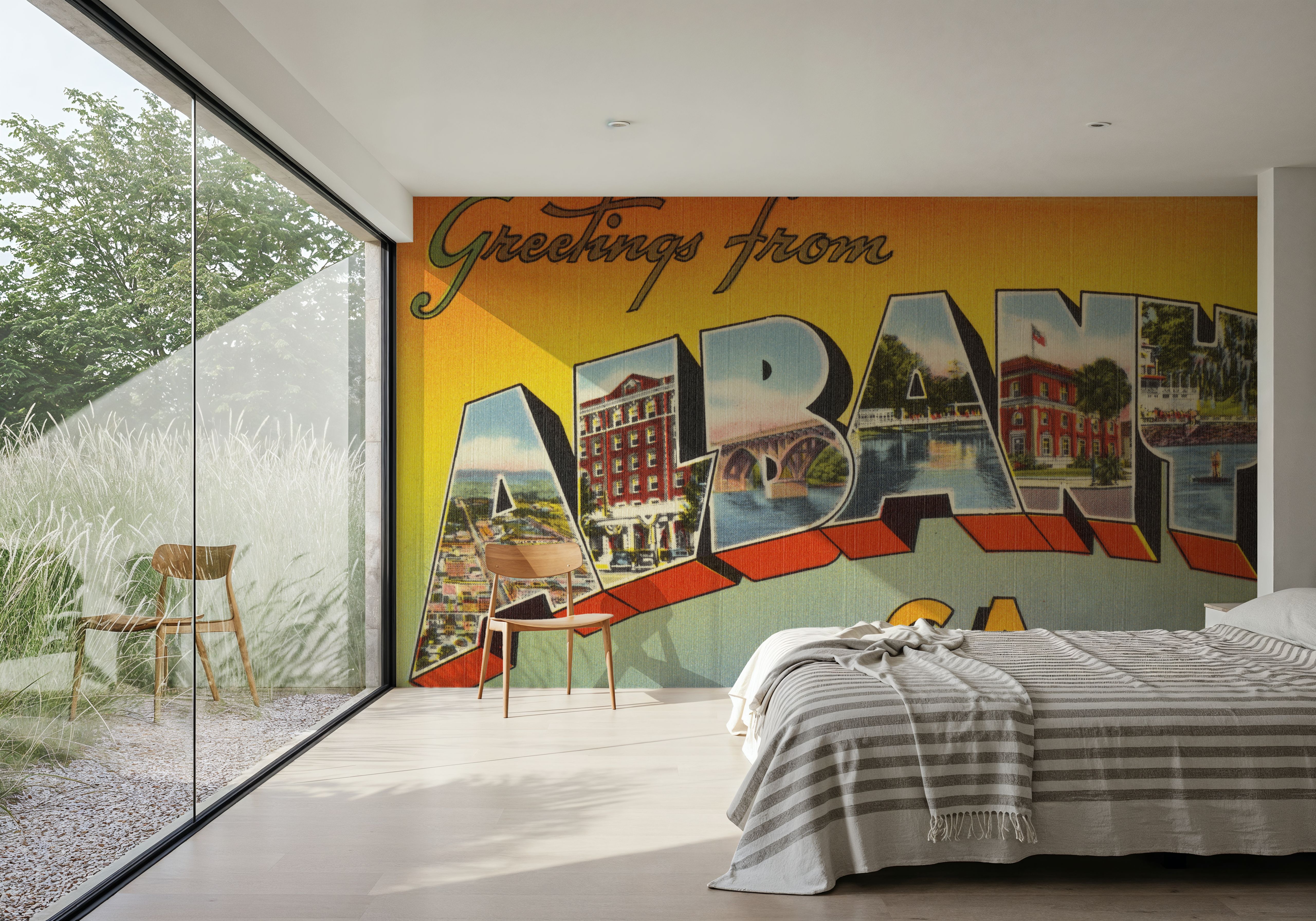 Greetings from Albany GA. - Screenprint Postcard, Wallpaper