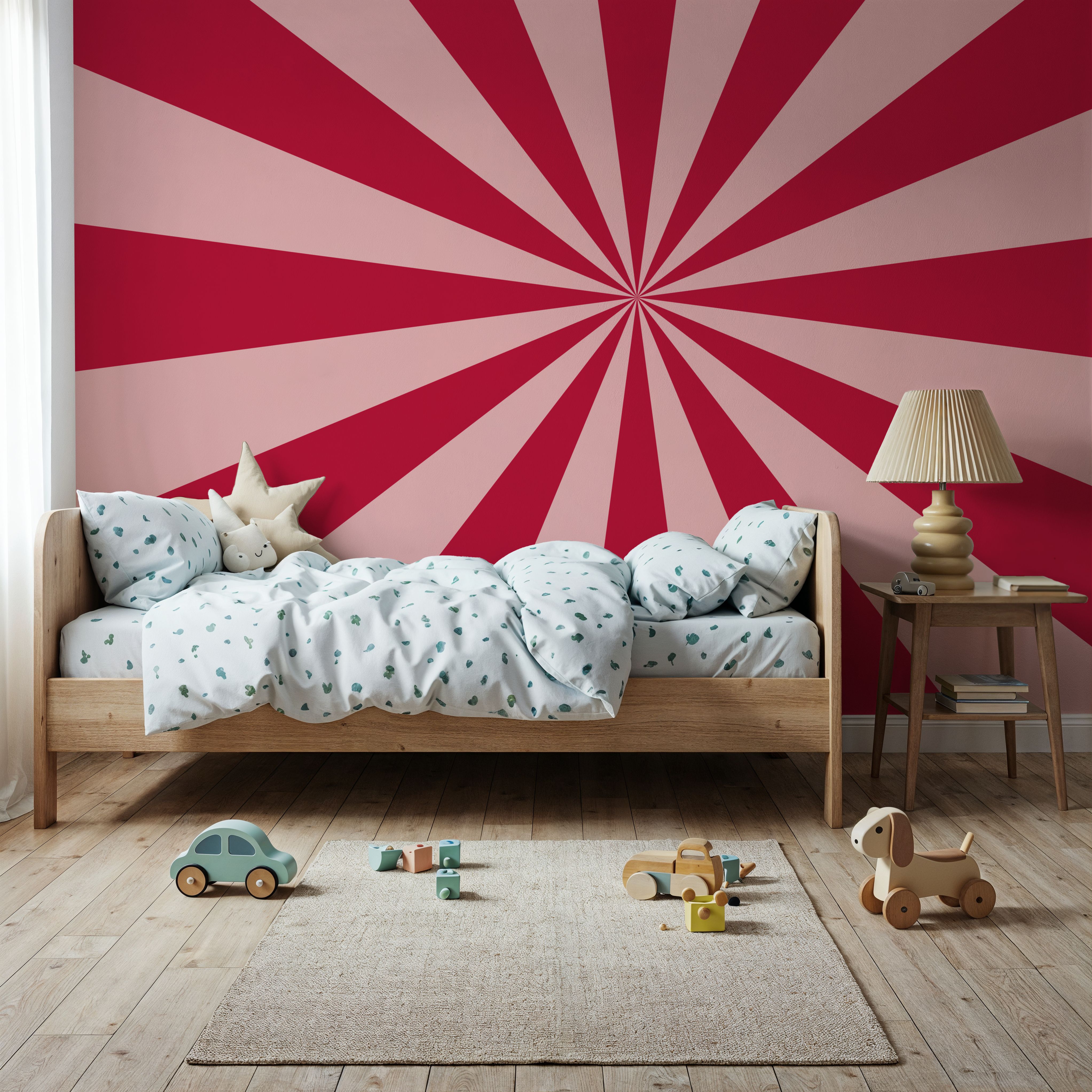 Circus Ceiling, Red on Pink