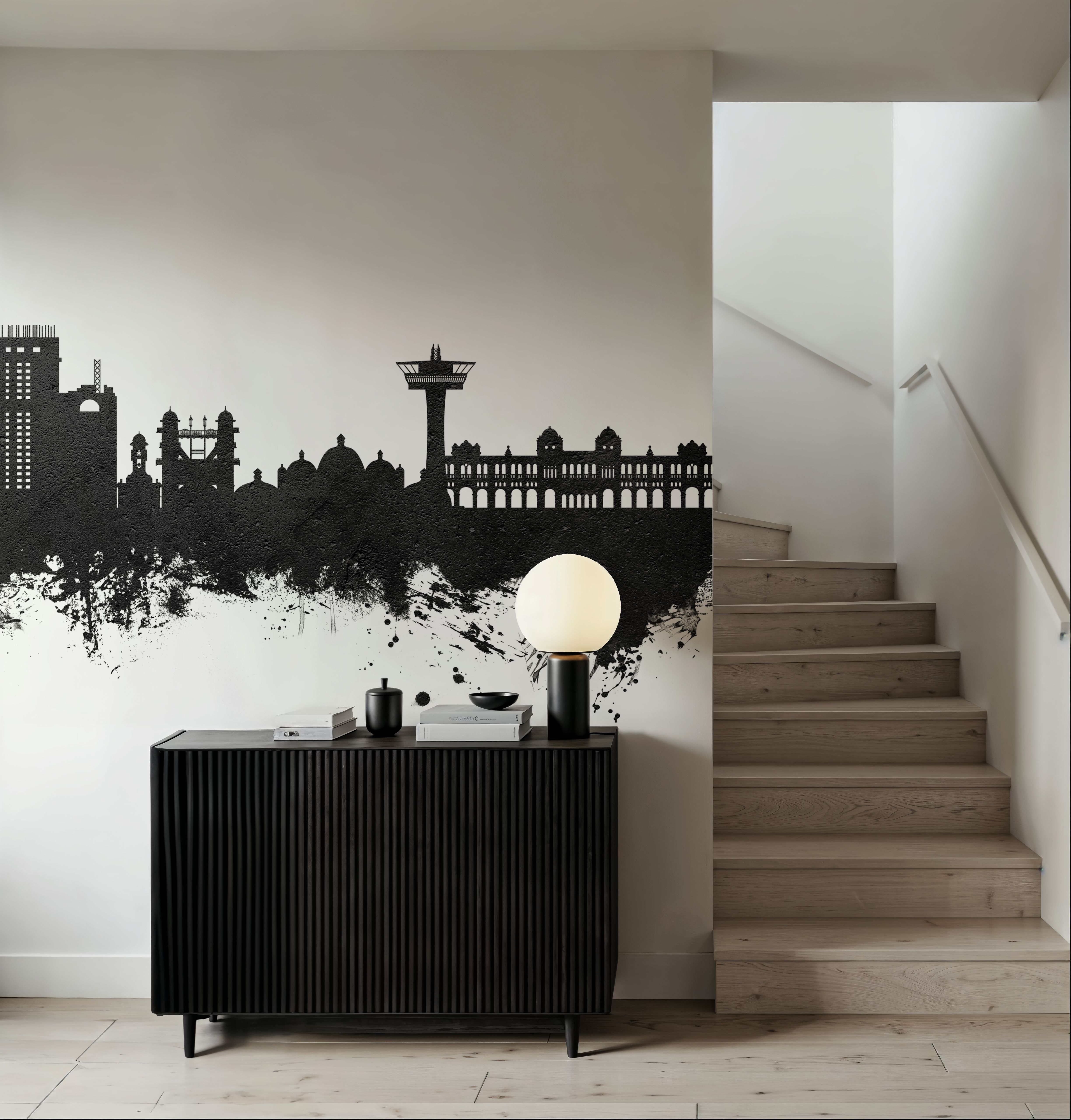 Chattogram Bangladesh Skyline Black & White