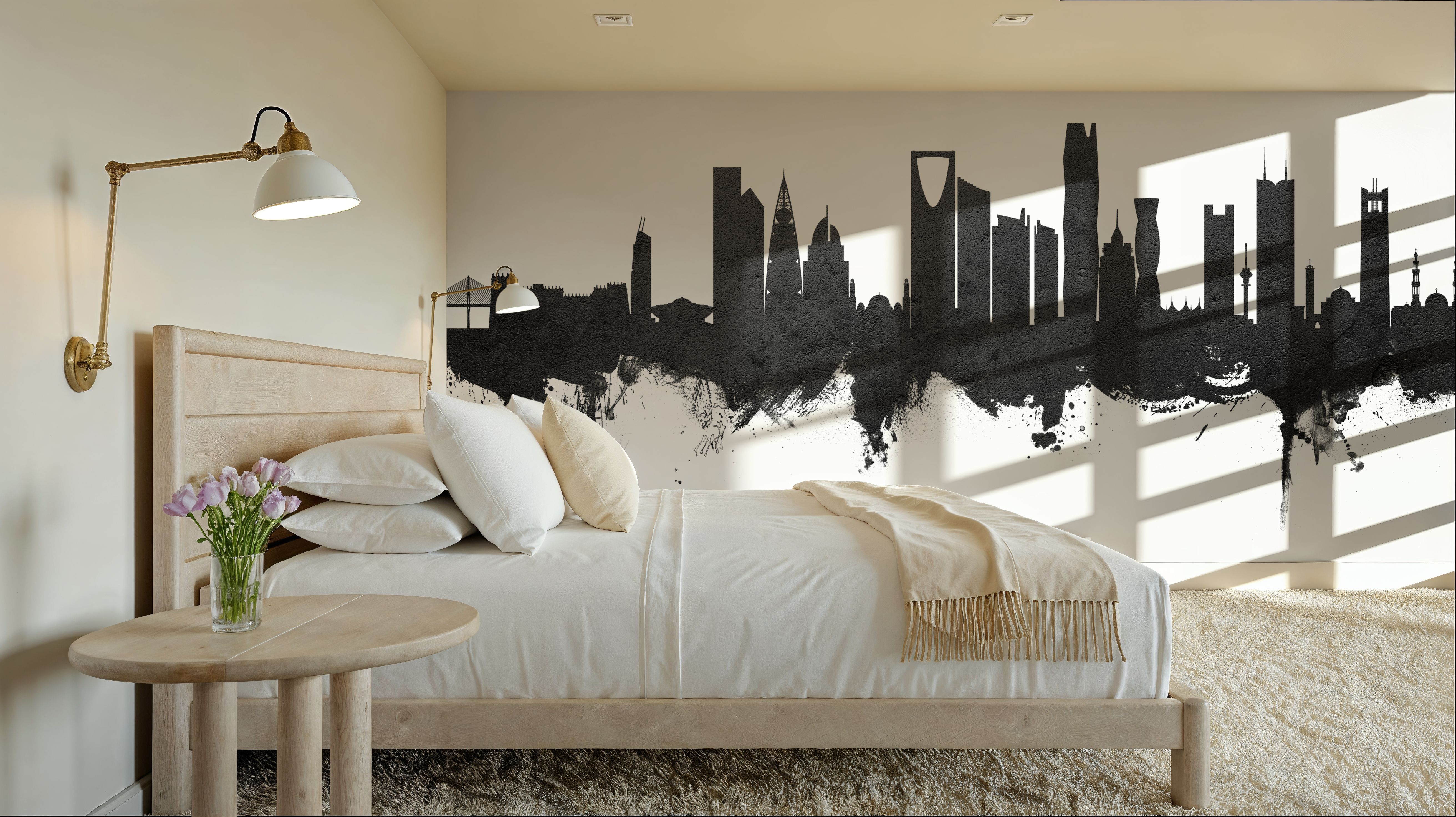 Riyadh Saudi Arabia Skyline Black & White