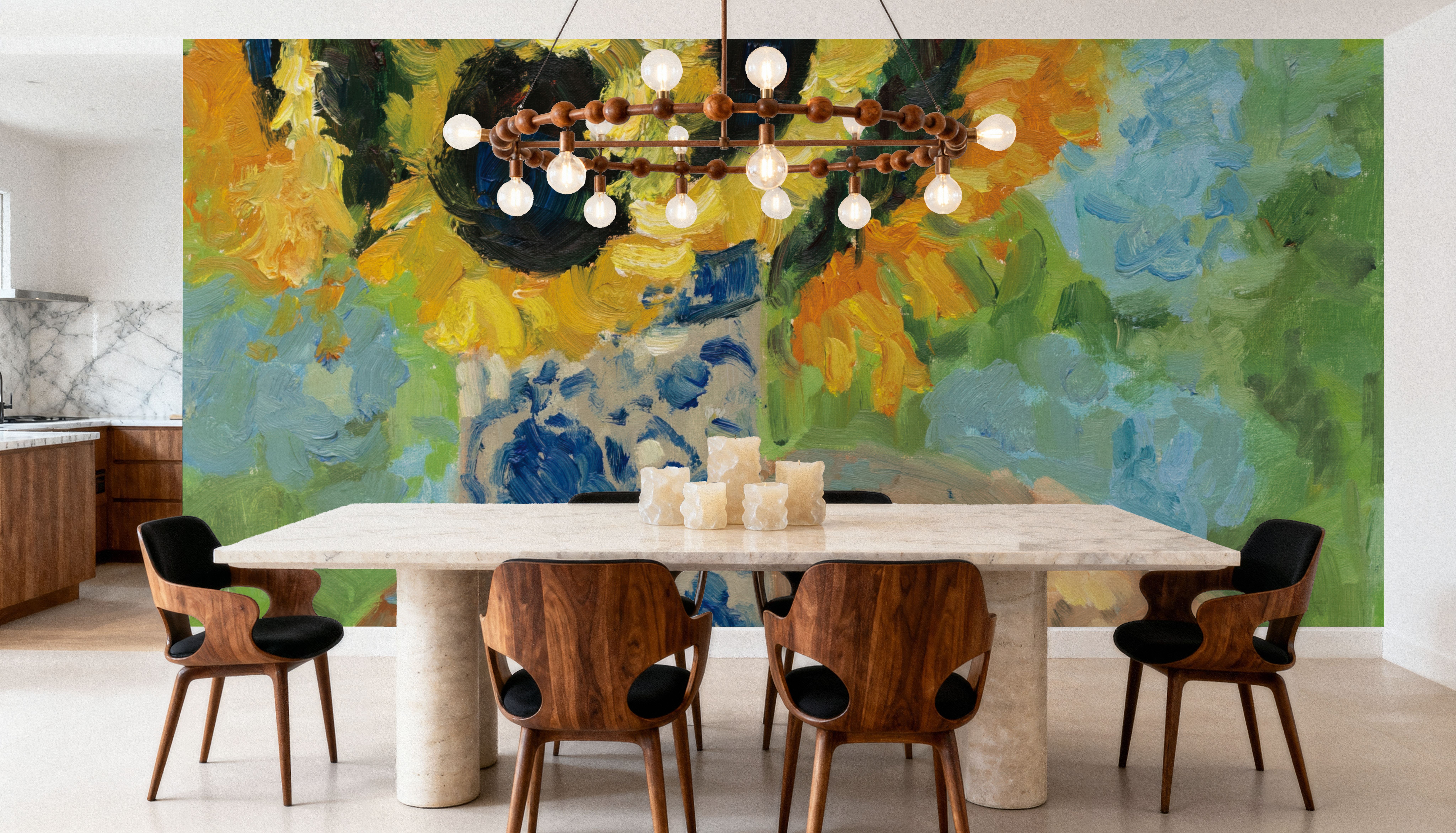 Sunflowers and Hydrangeas