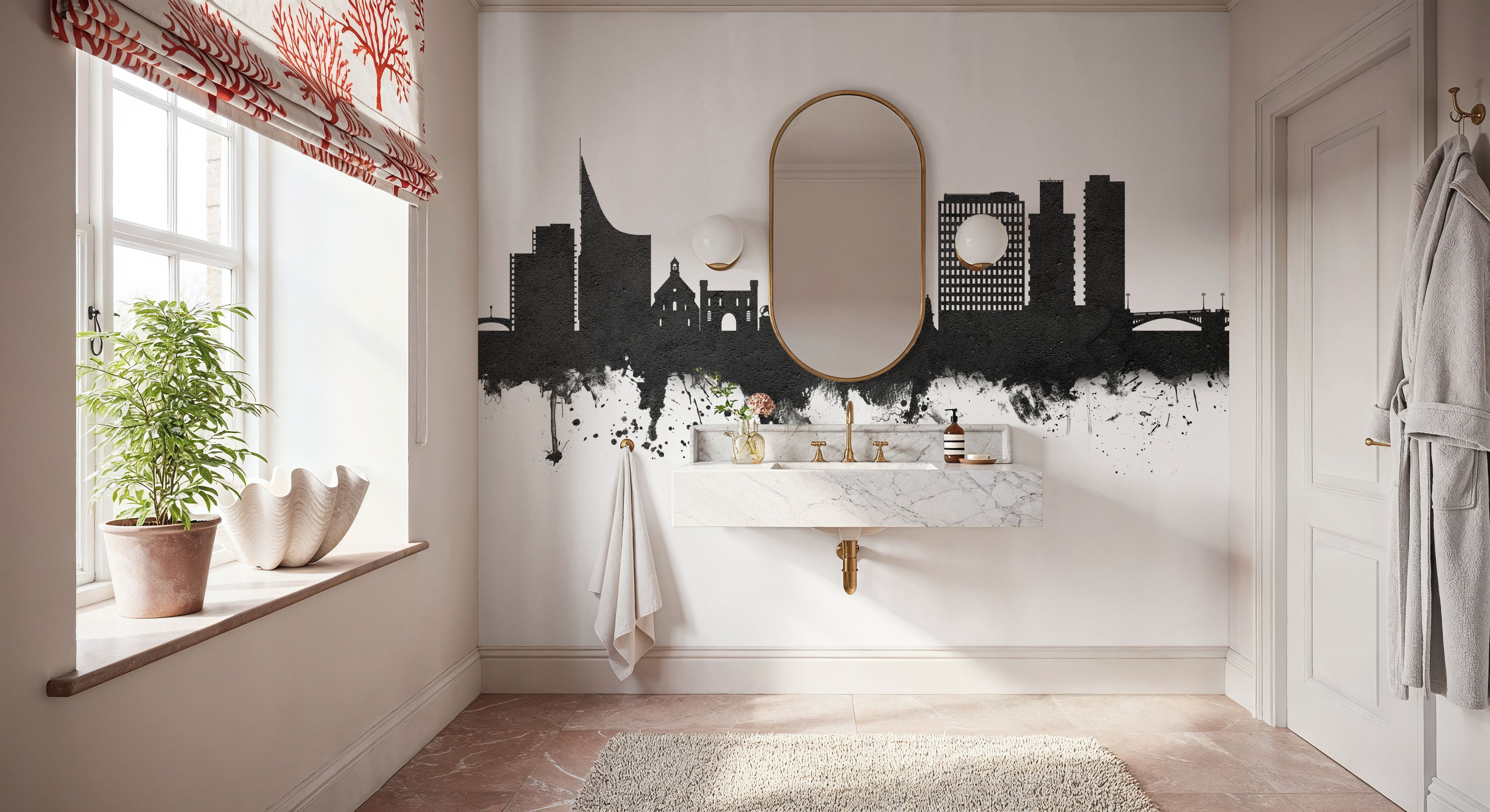 Reading England Skyline Black & White