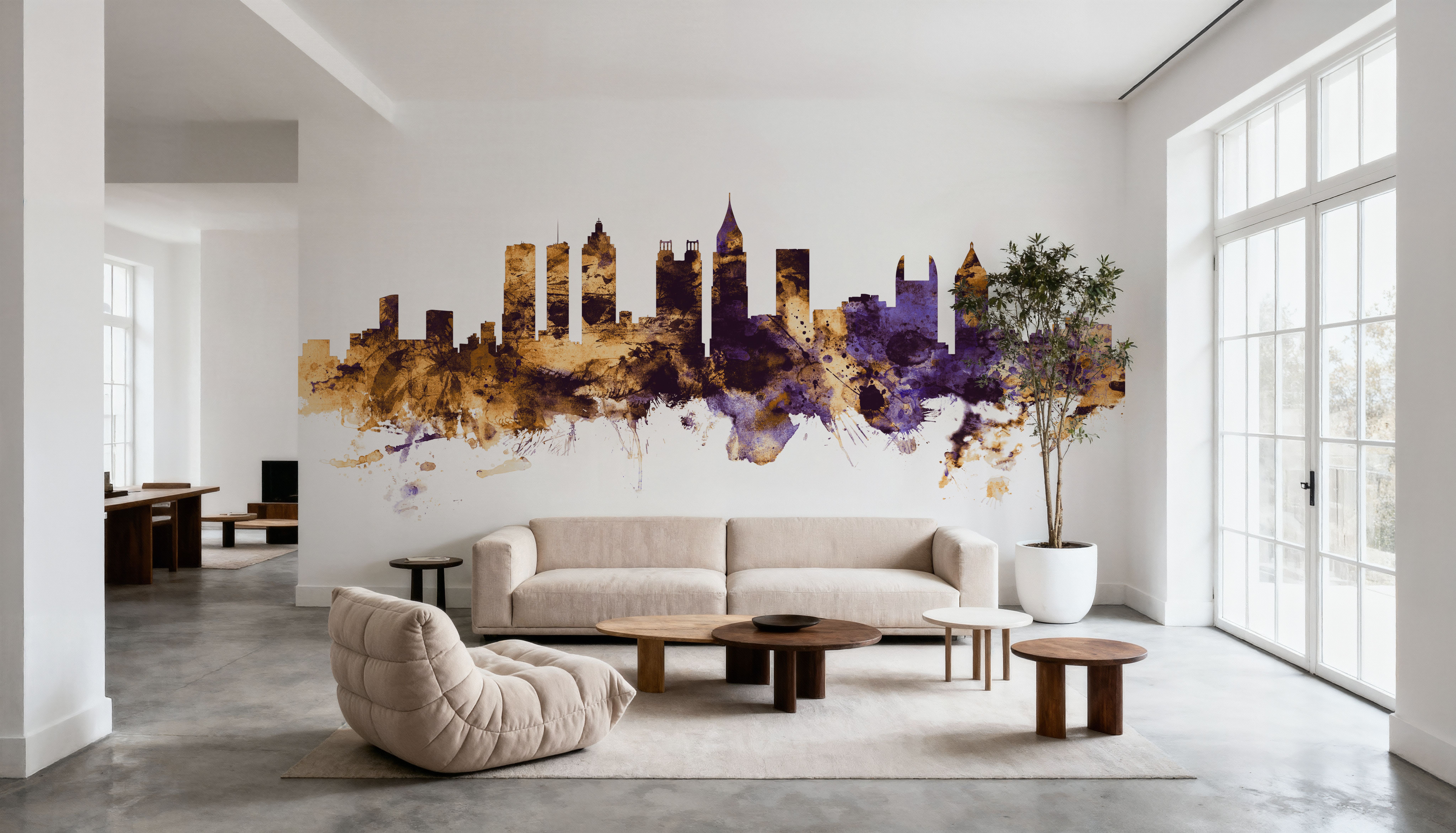 Atlanta Georgia Skyline Purple & Gold