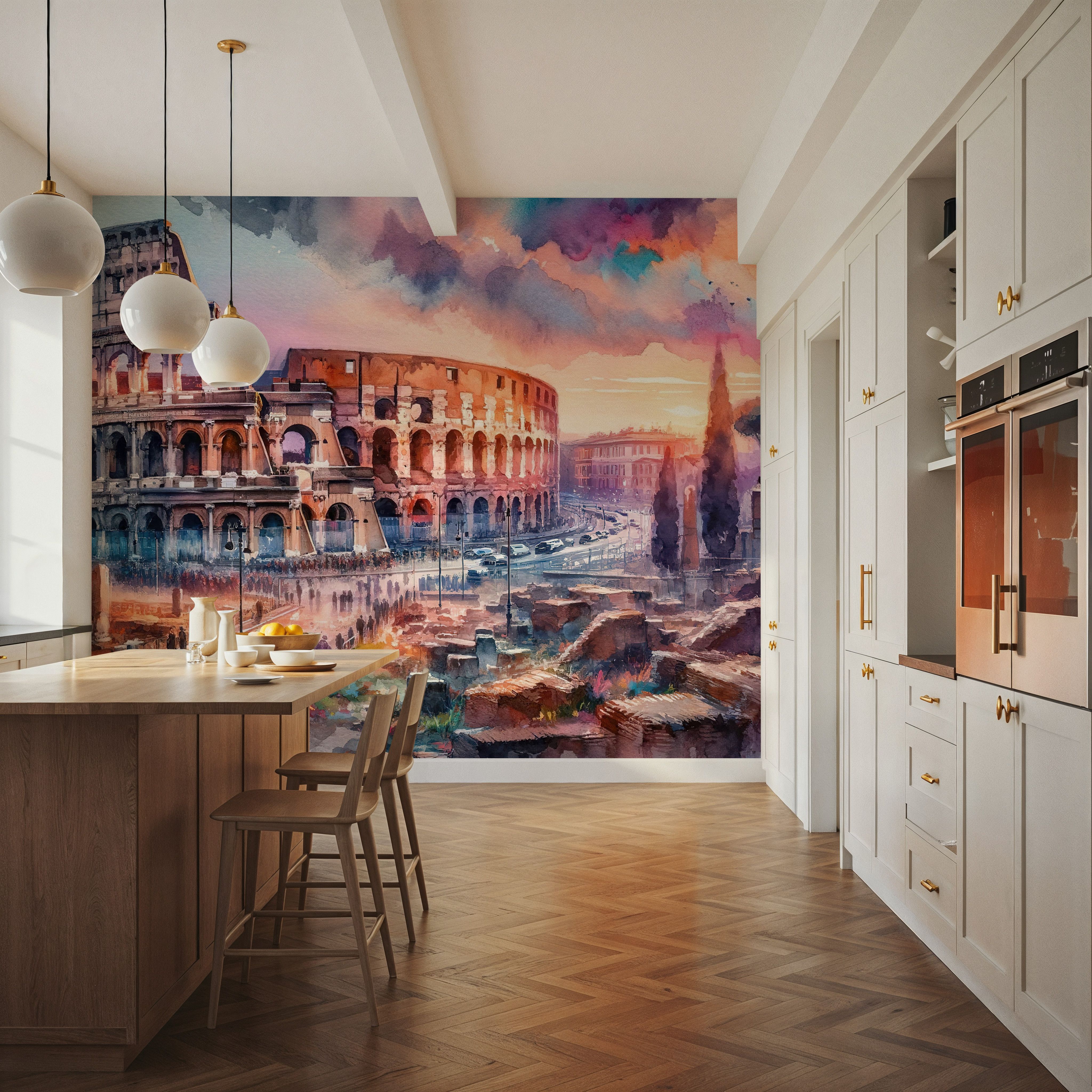 Watercolor Rome Colosseum
