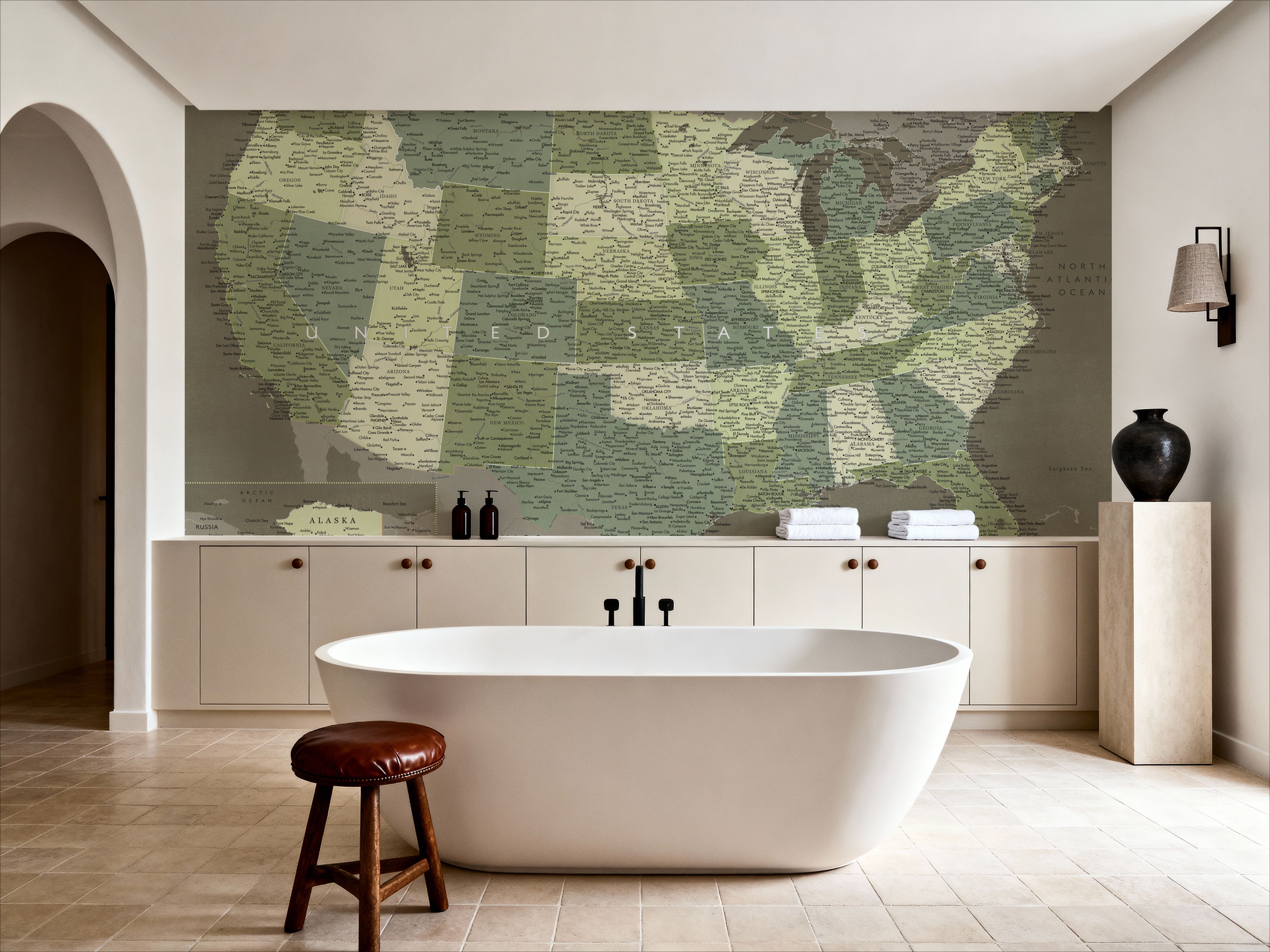 US Map Detailed - Camo