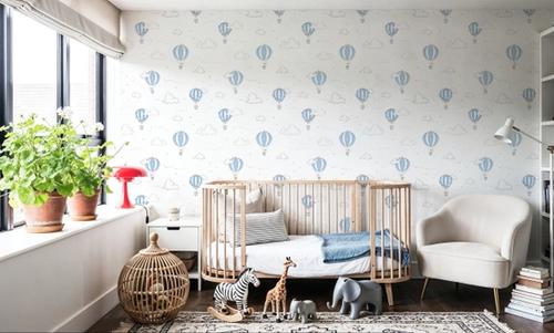 Petite Hot Air Balloons, Sky Blue