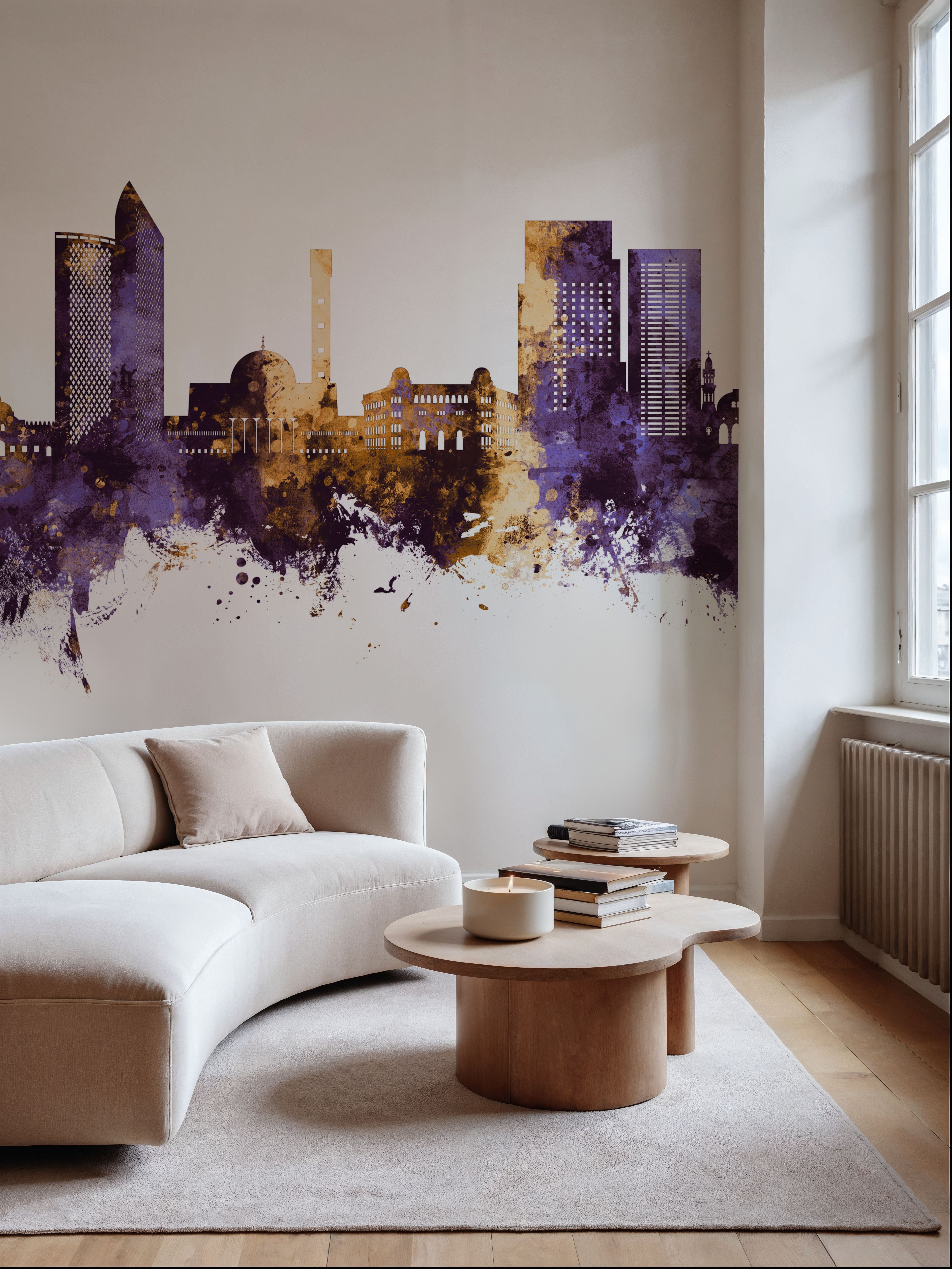Algiers Algeria Skyline Purple & Gold