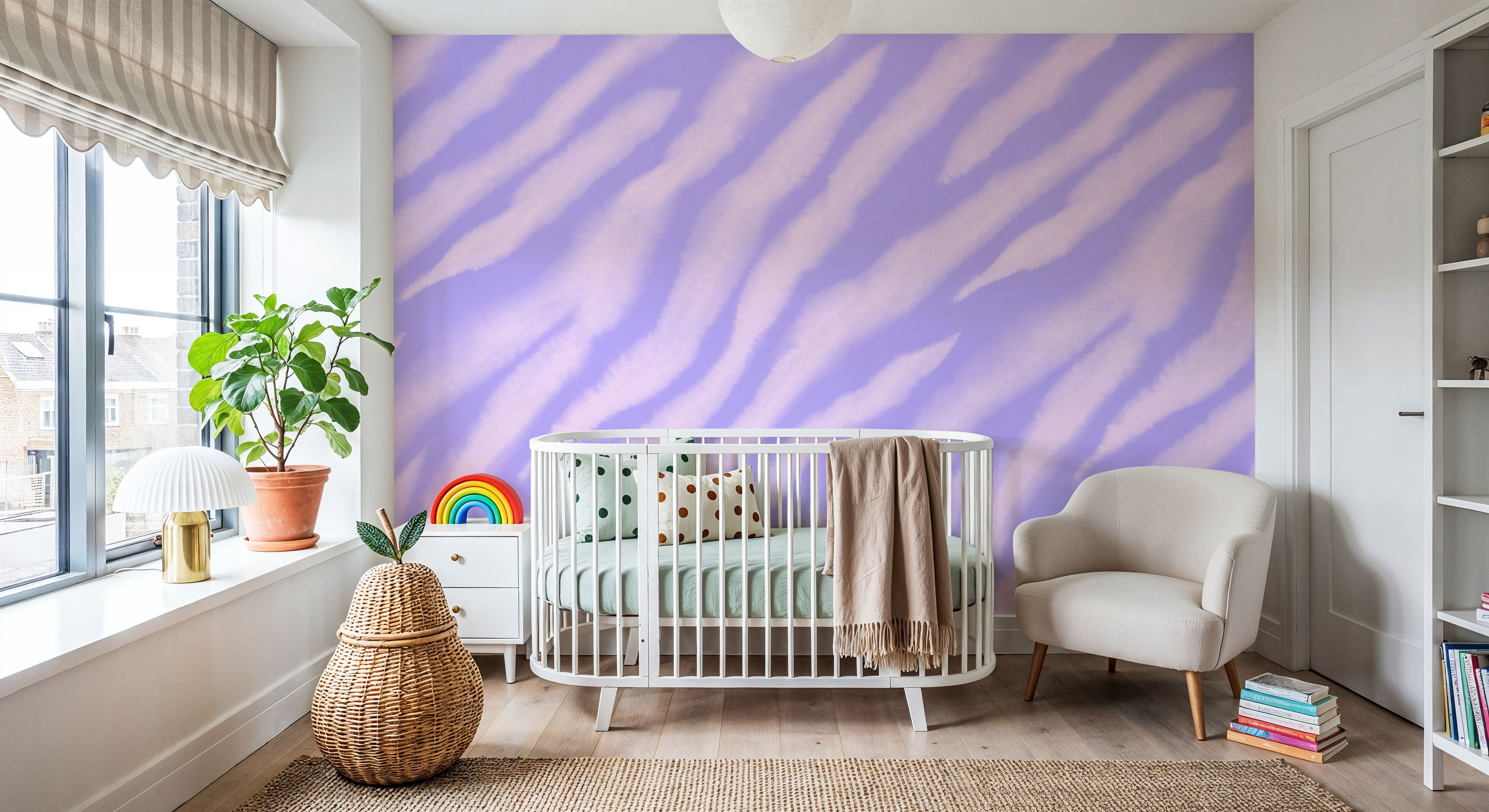 Tiger animal print, Pink on Lilac