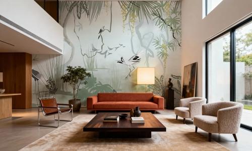 Painted Herons Scenery, Green