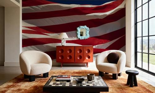 Close American Flag