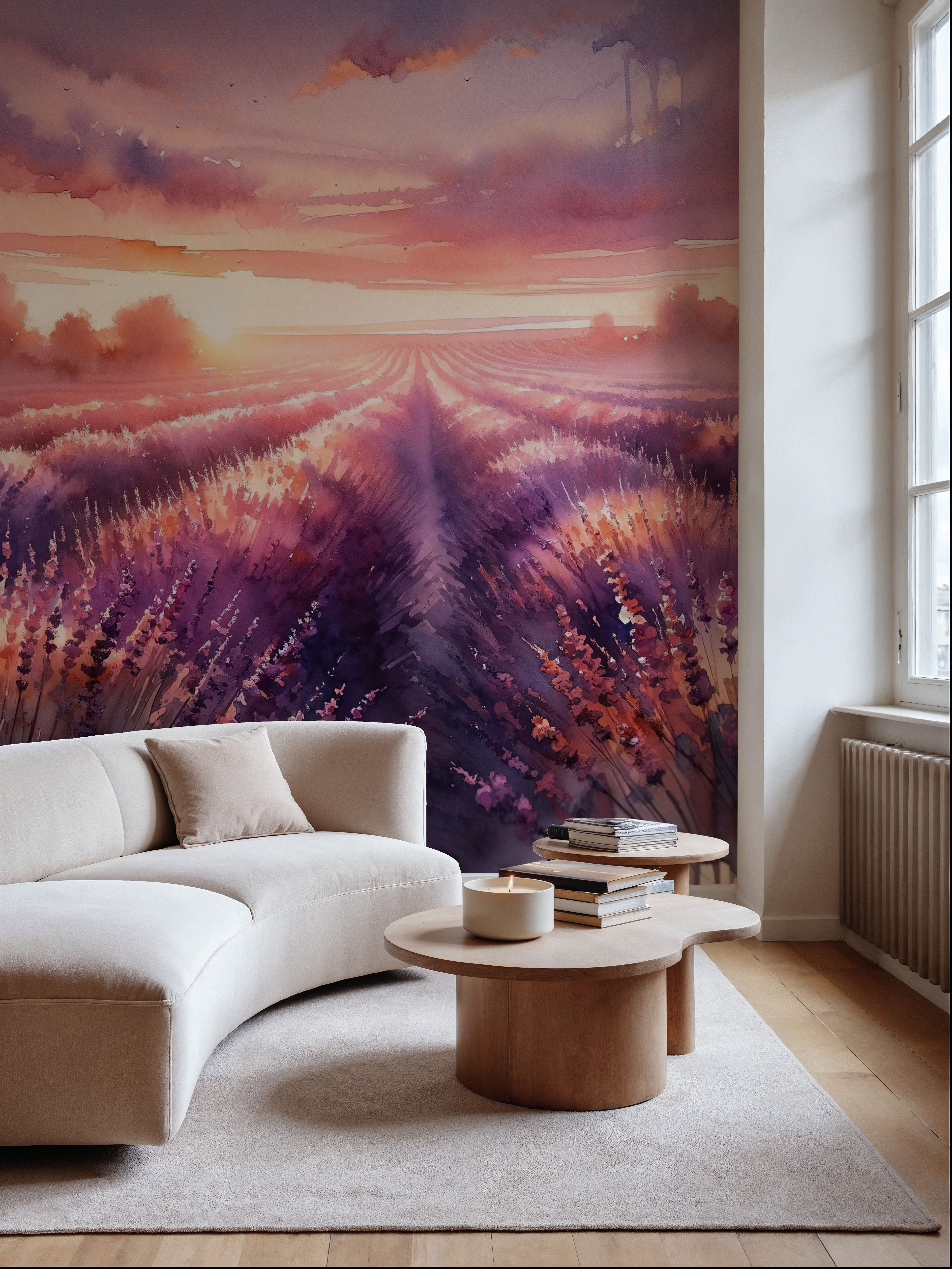 Dawn's Embrace in Lavender Fields