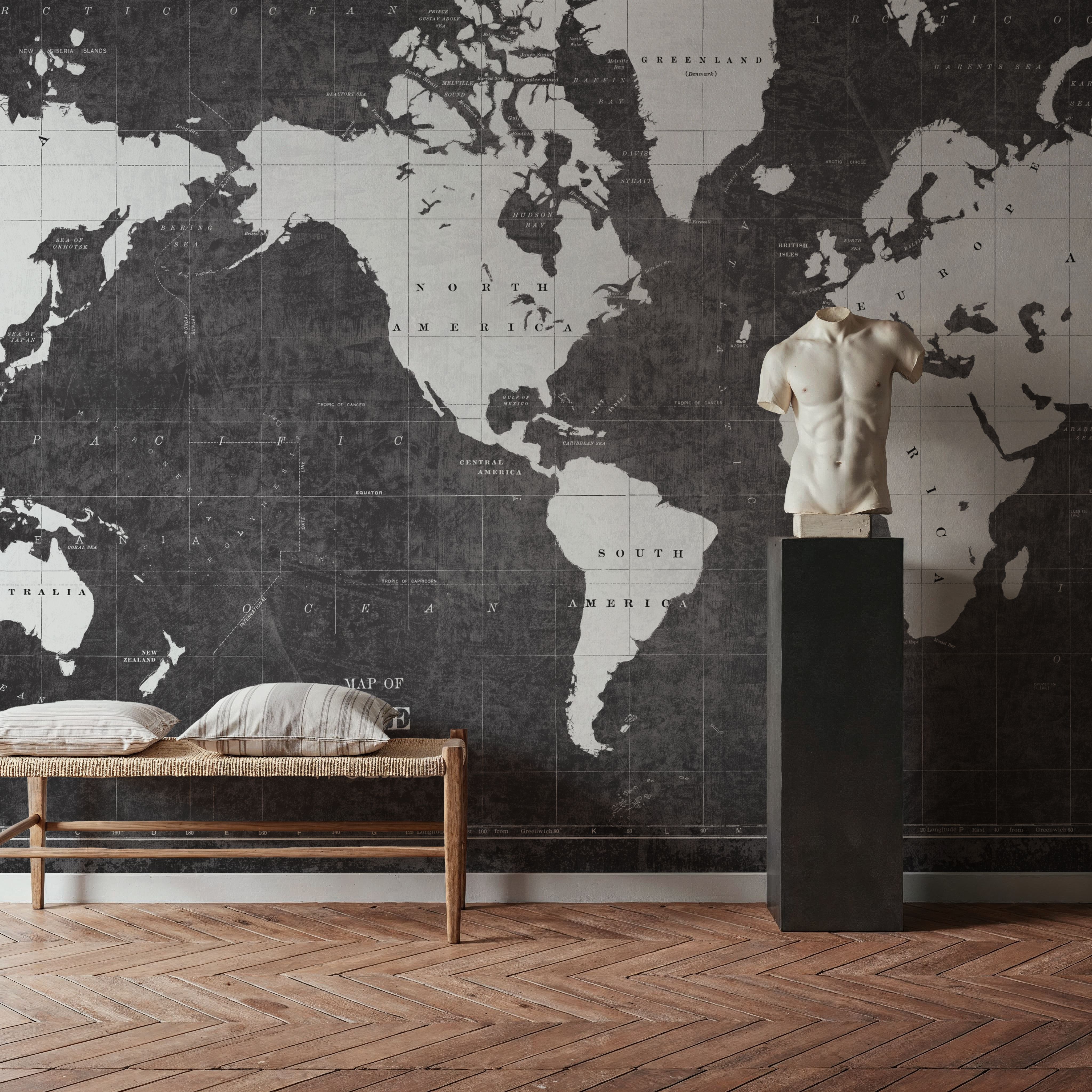 Blueprint World Map Gray
