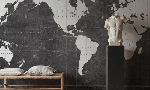 Blueprint World Map Gray