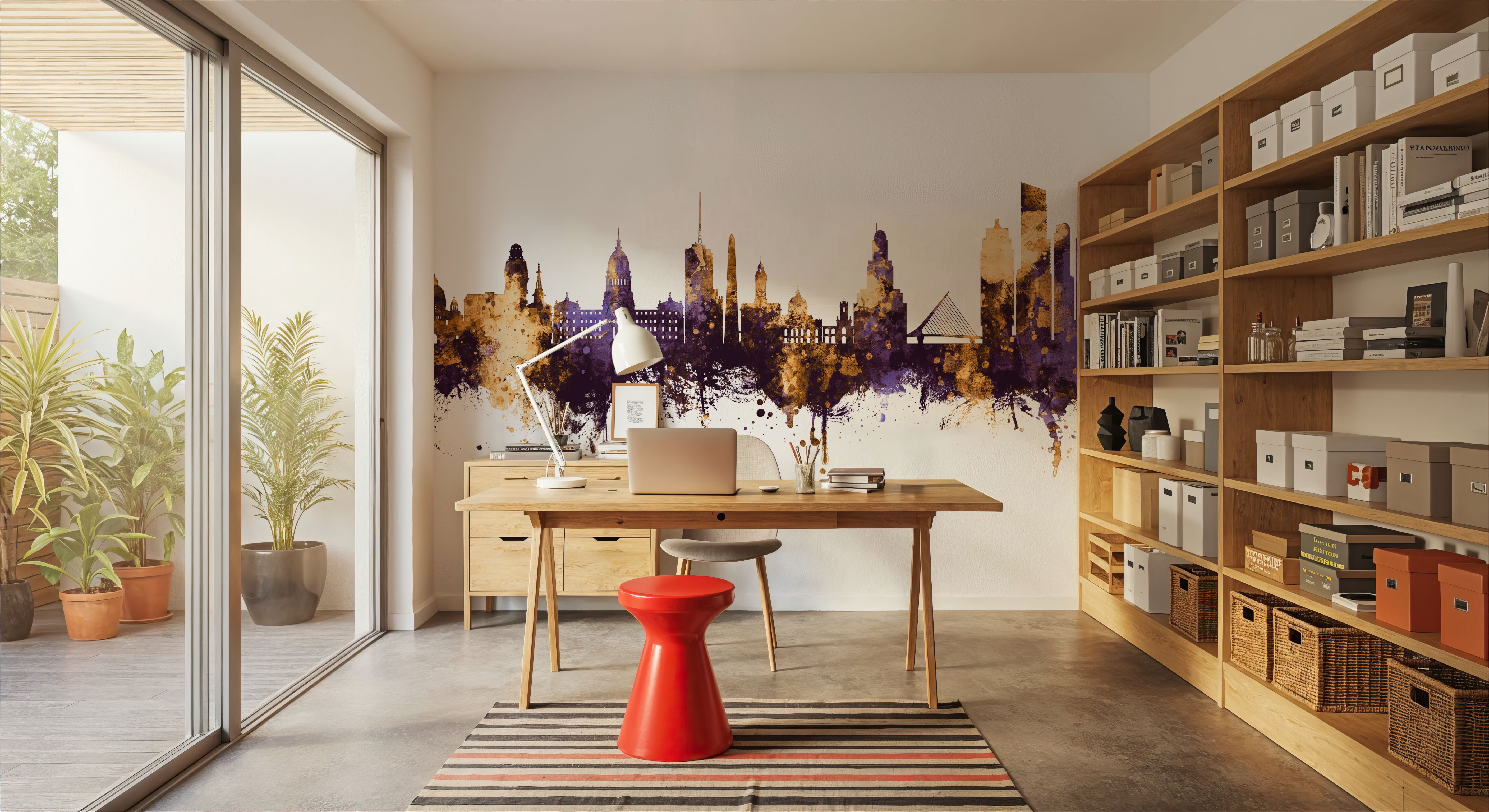 Buenos Aires Argentina Skyline Purple & Gold