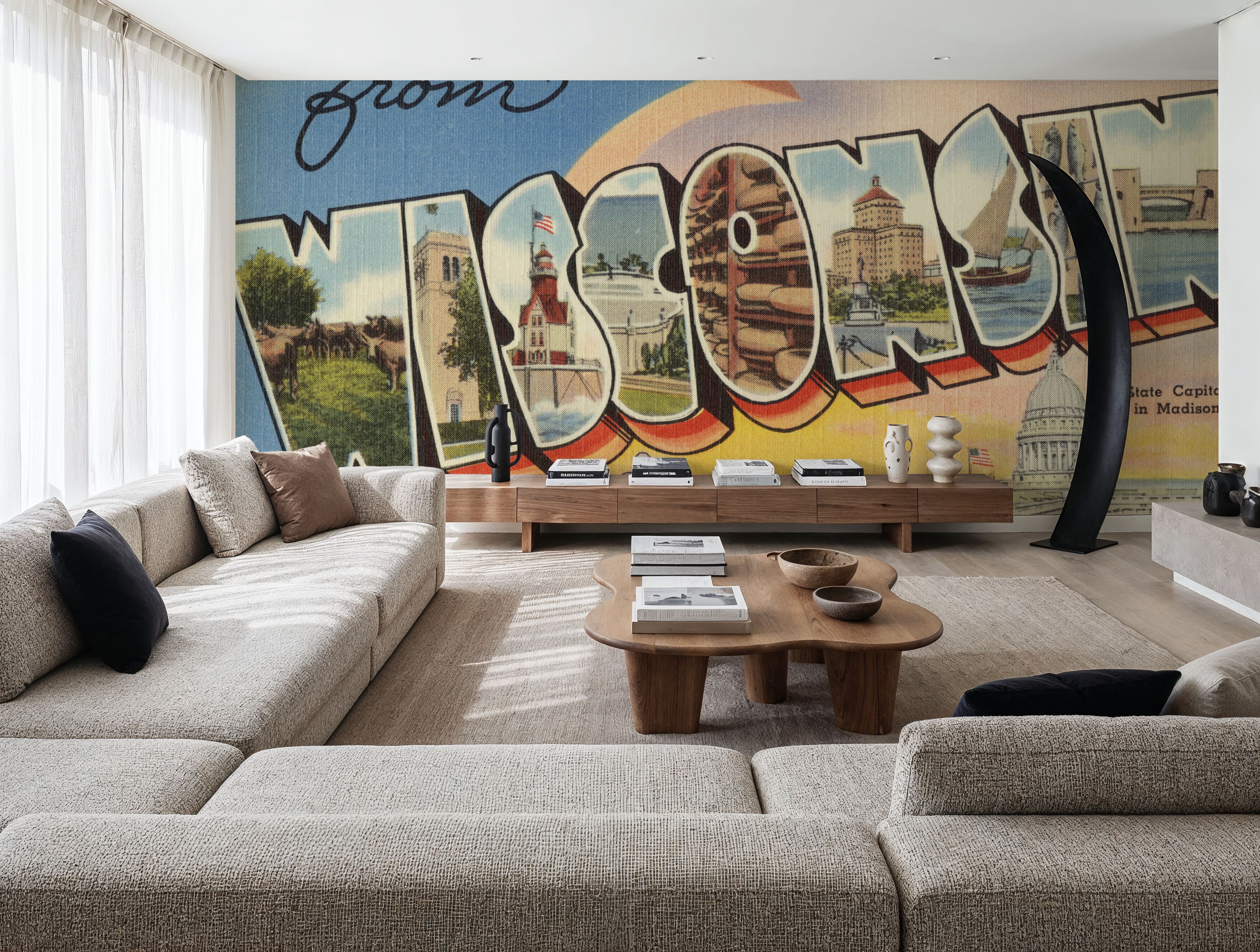 Greetings from Wisconsin - Screenprint Postcard