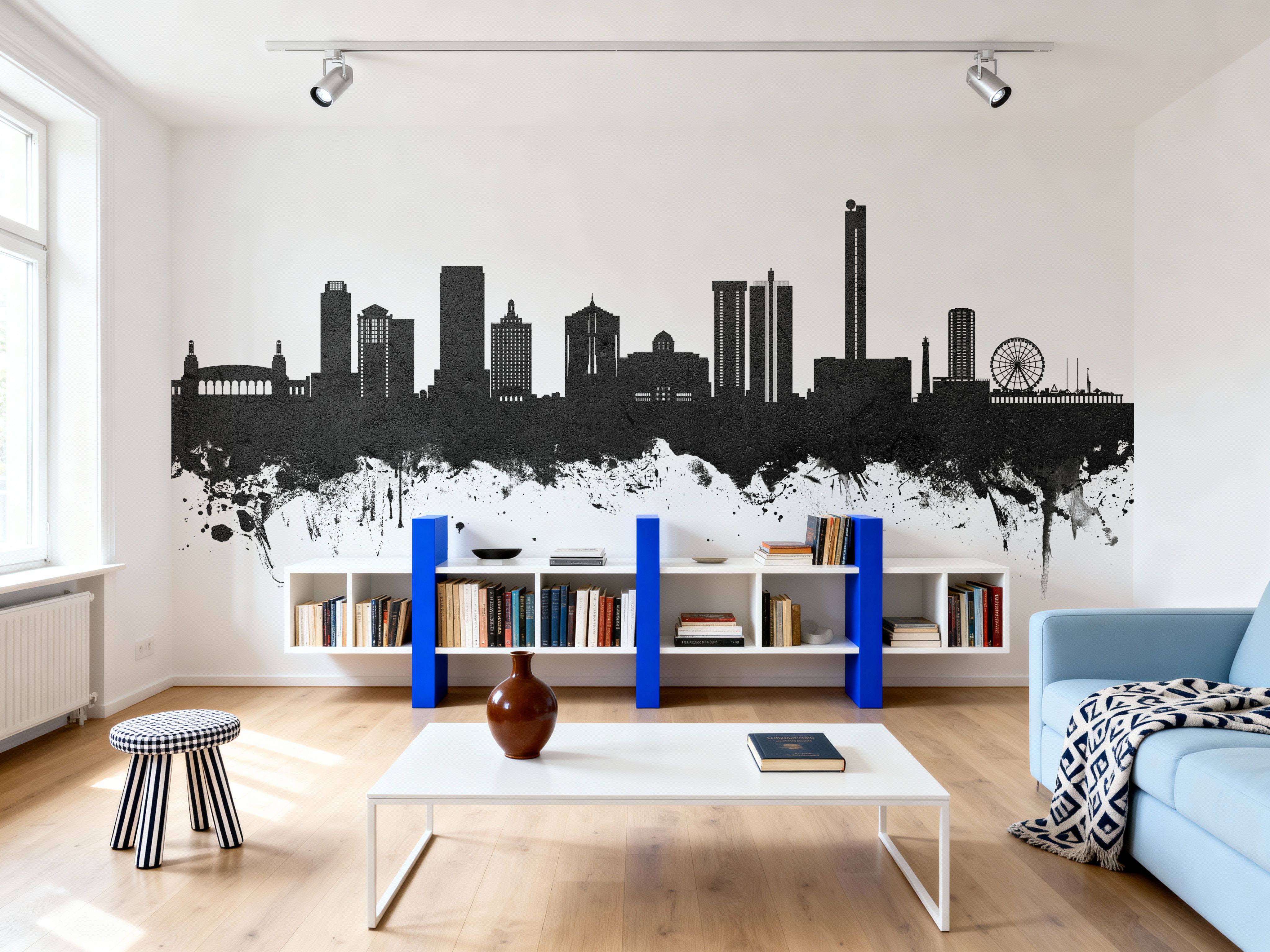 Atlantic City New Jersey Skyline Black & White