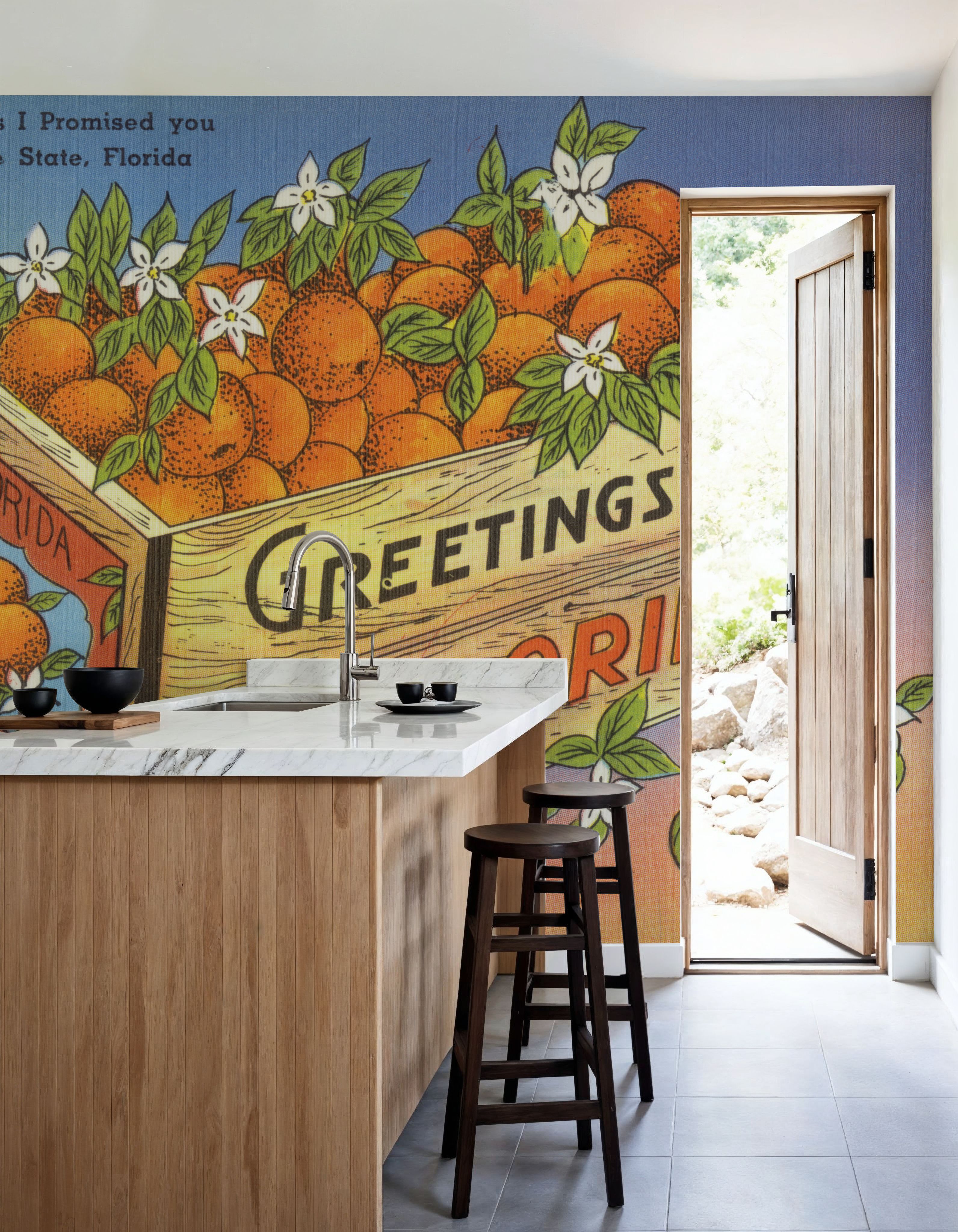 Greetings from Florida's Finest Oranges - Screenprint Postcard