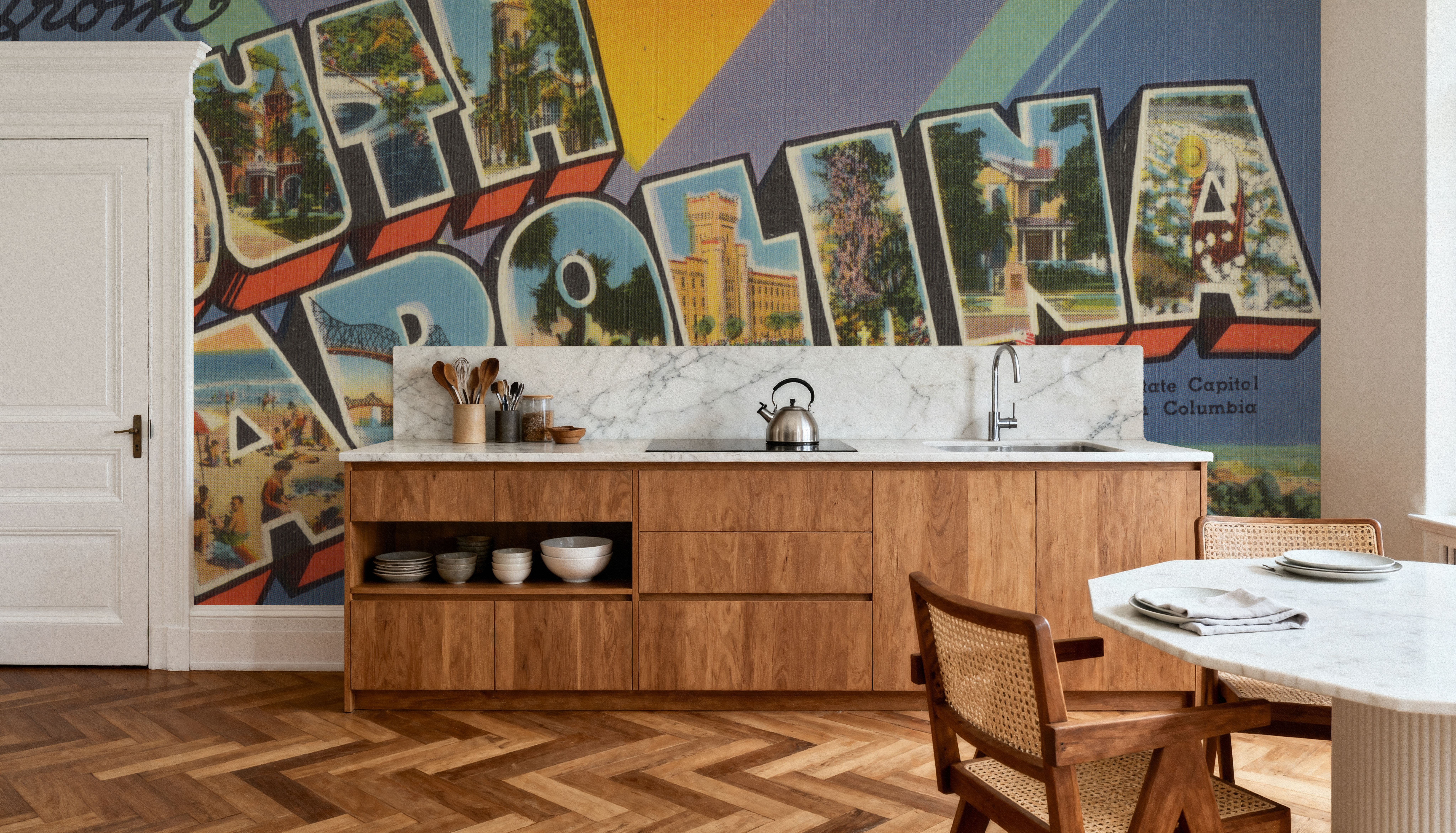 Greetings from Aiken South Carolina - Screenprint Postcard