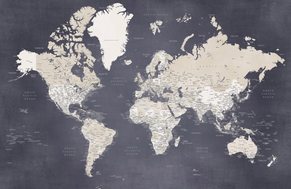 World Map Cities - Glyn