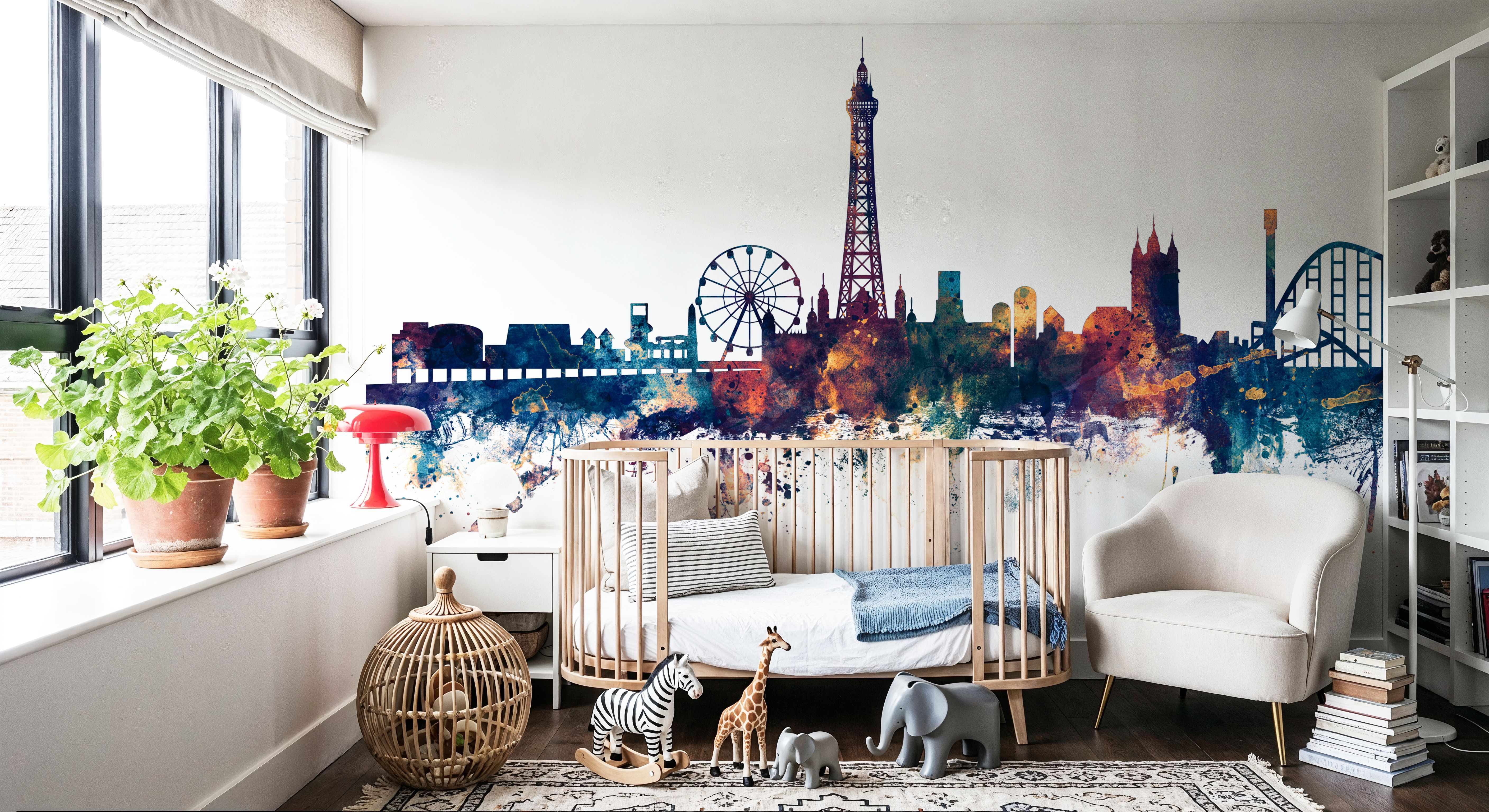 Blackpool England Skyline Blue & Bronze