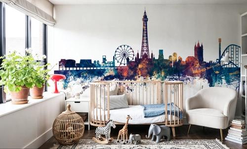 Blackpool England Skyline Blue & Bronze