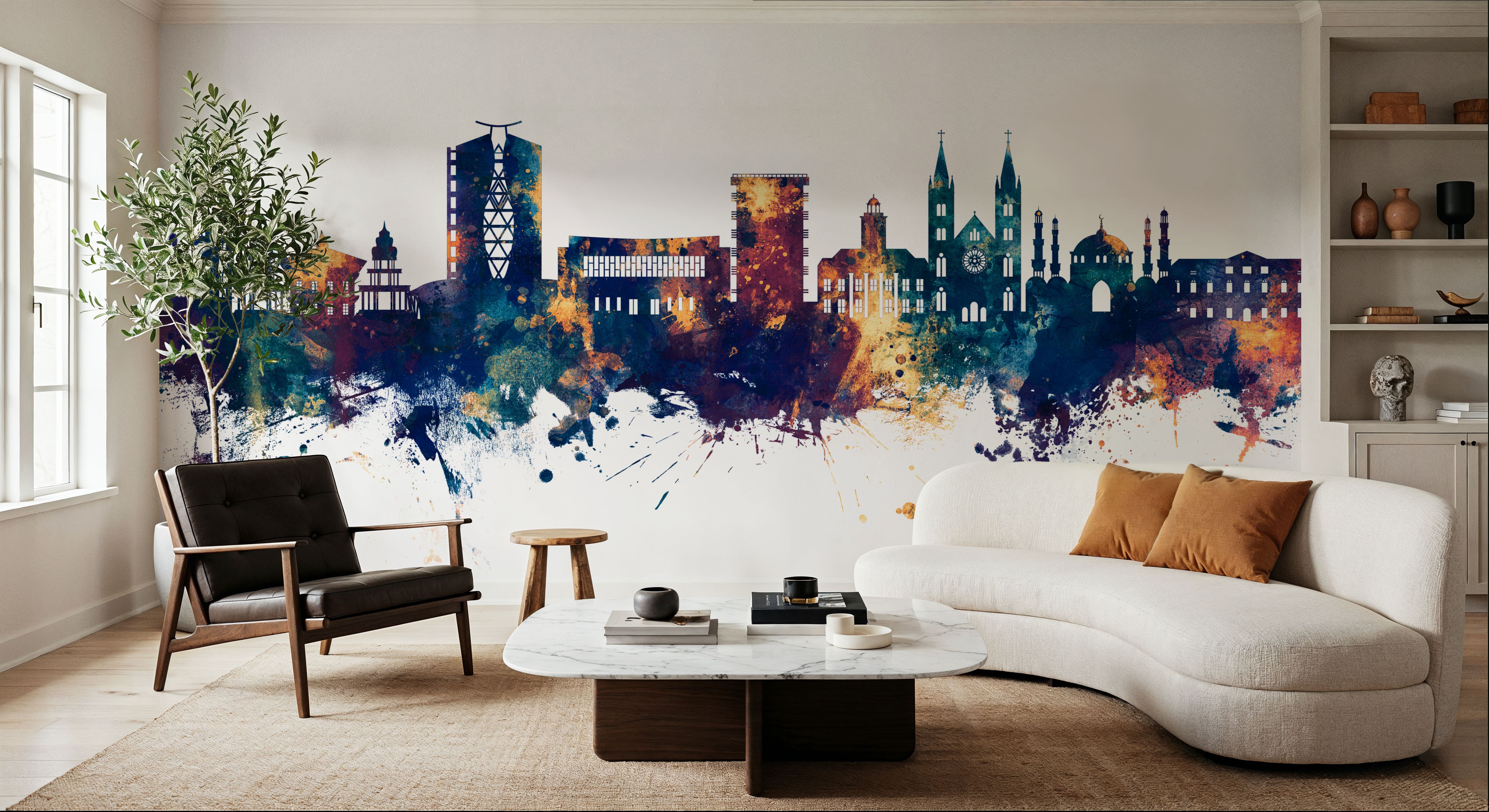 Paramaribo Suriname Skyline Blue & Bronze