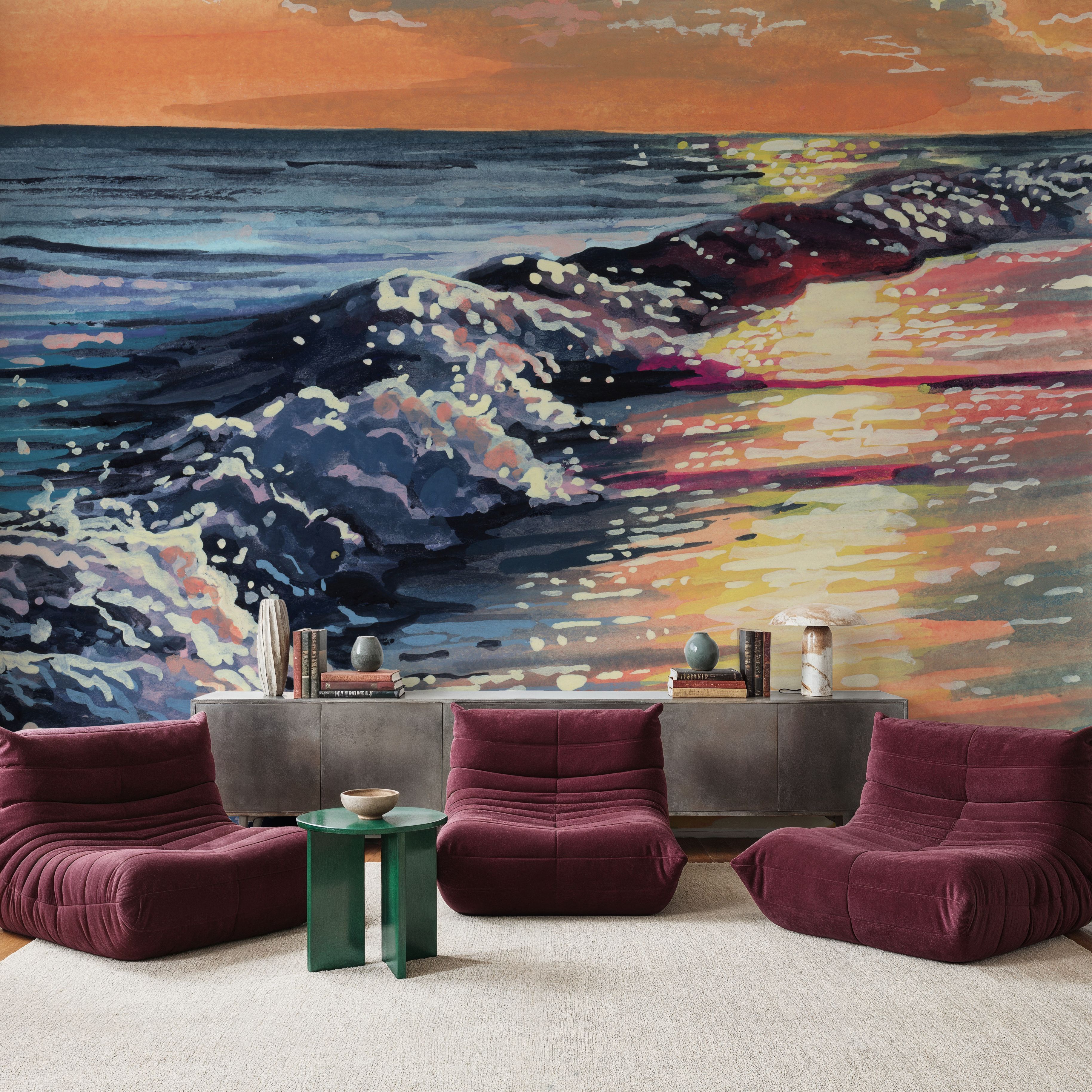 Colorful Sunset on The Waves