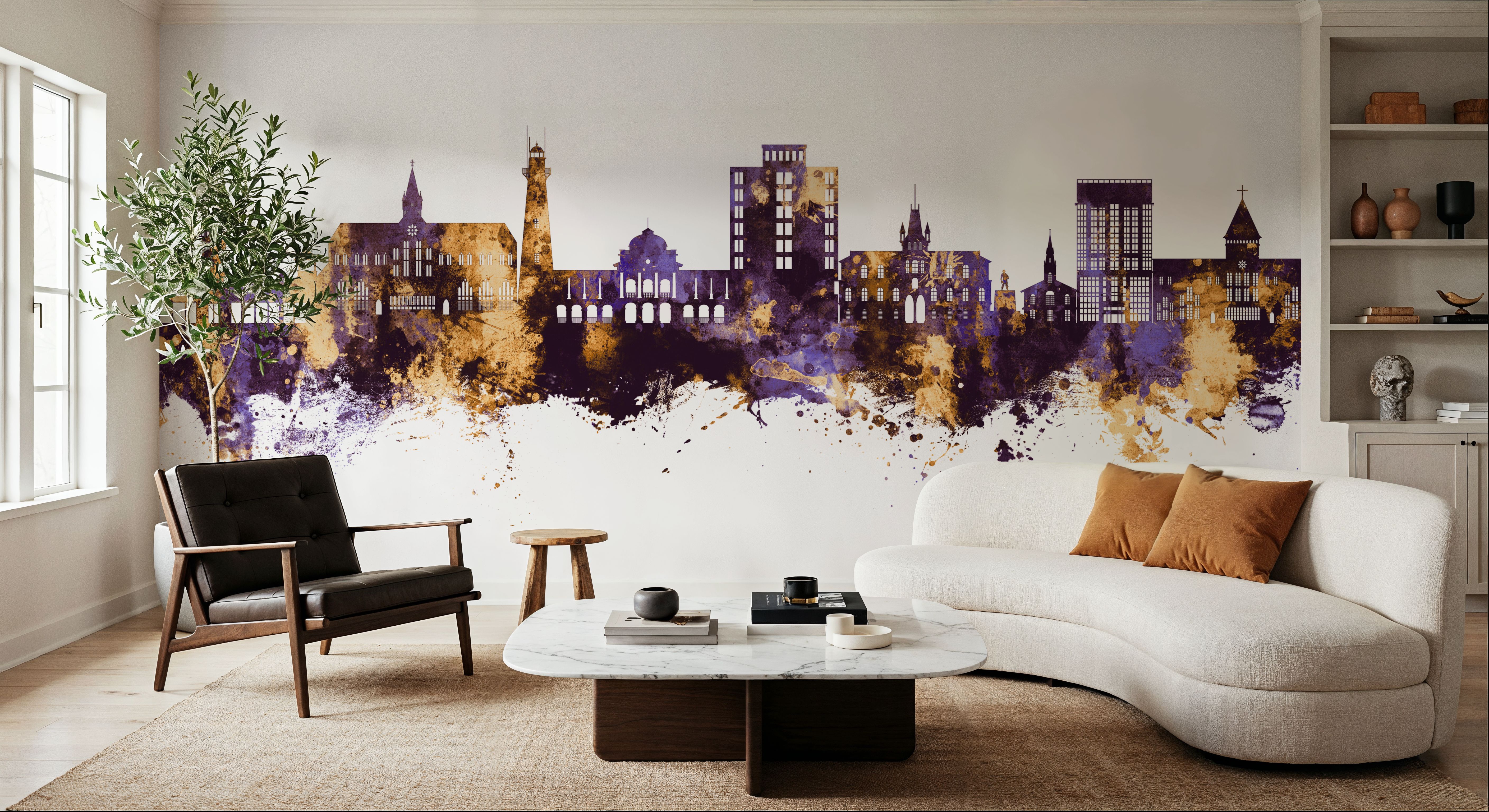 Georgetown Guyana Skyline Purple & Gold