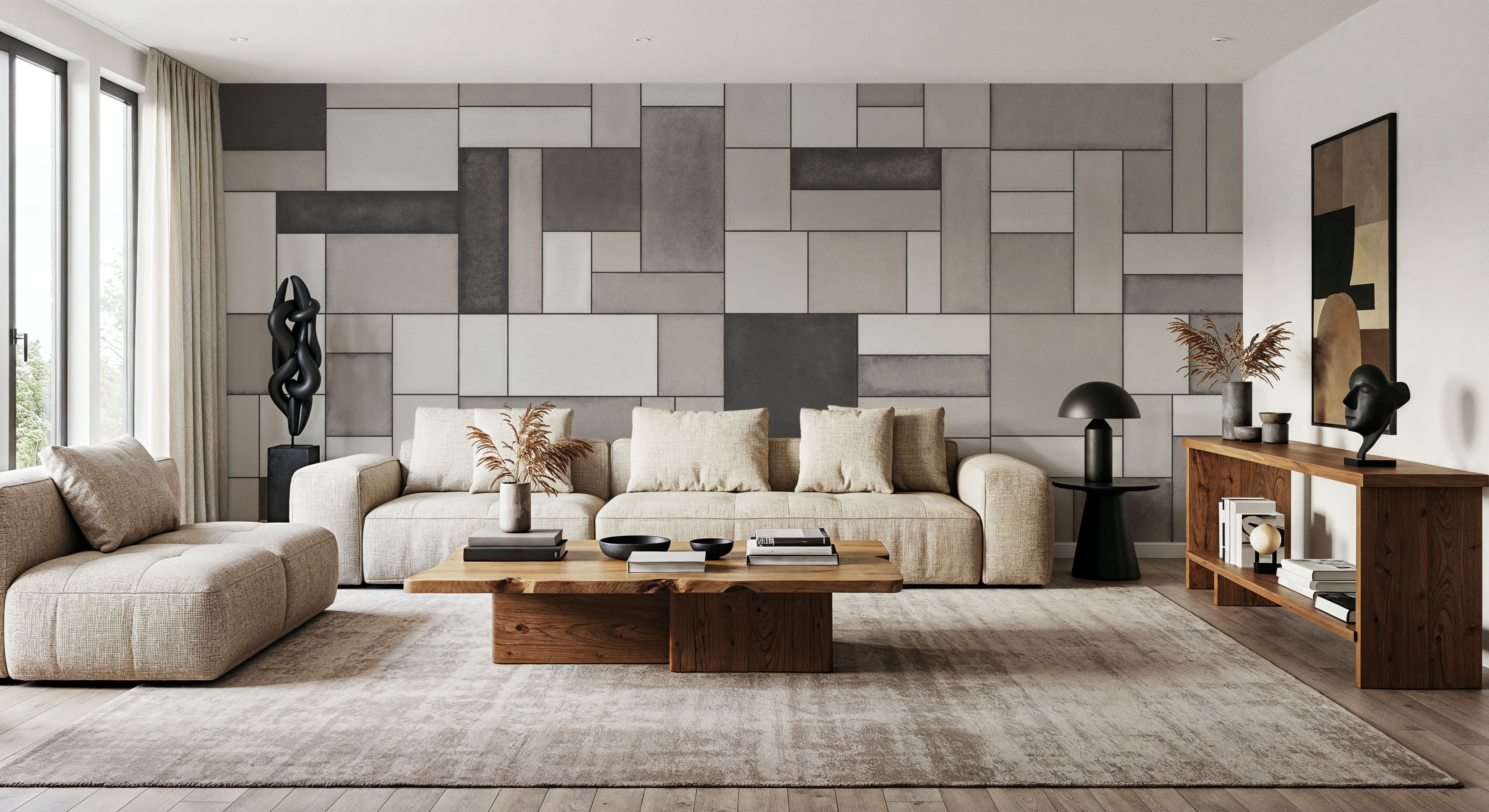 Spectrum Blocks, Mink, Wallpaper