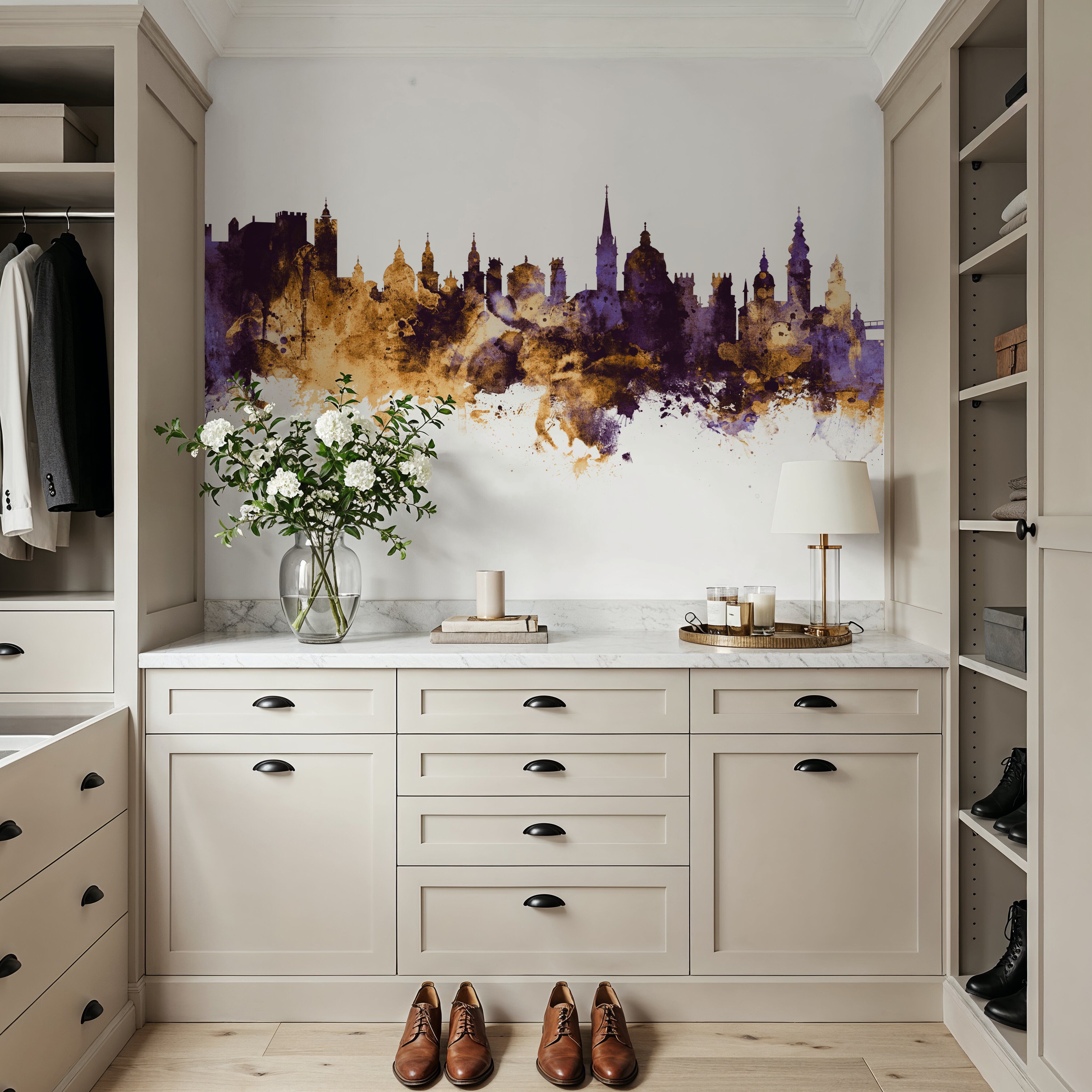 Salzburg Austria Skyline Purple & Gold