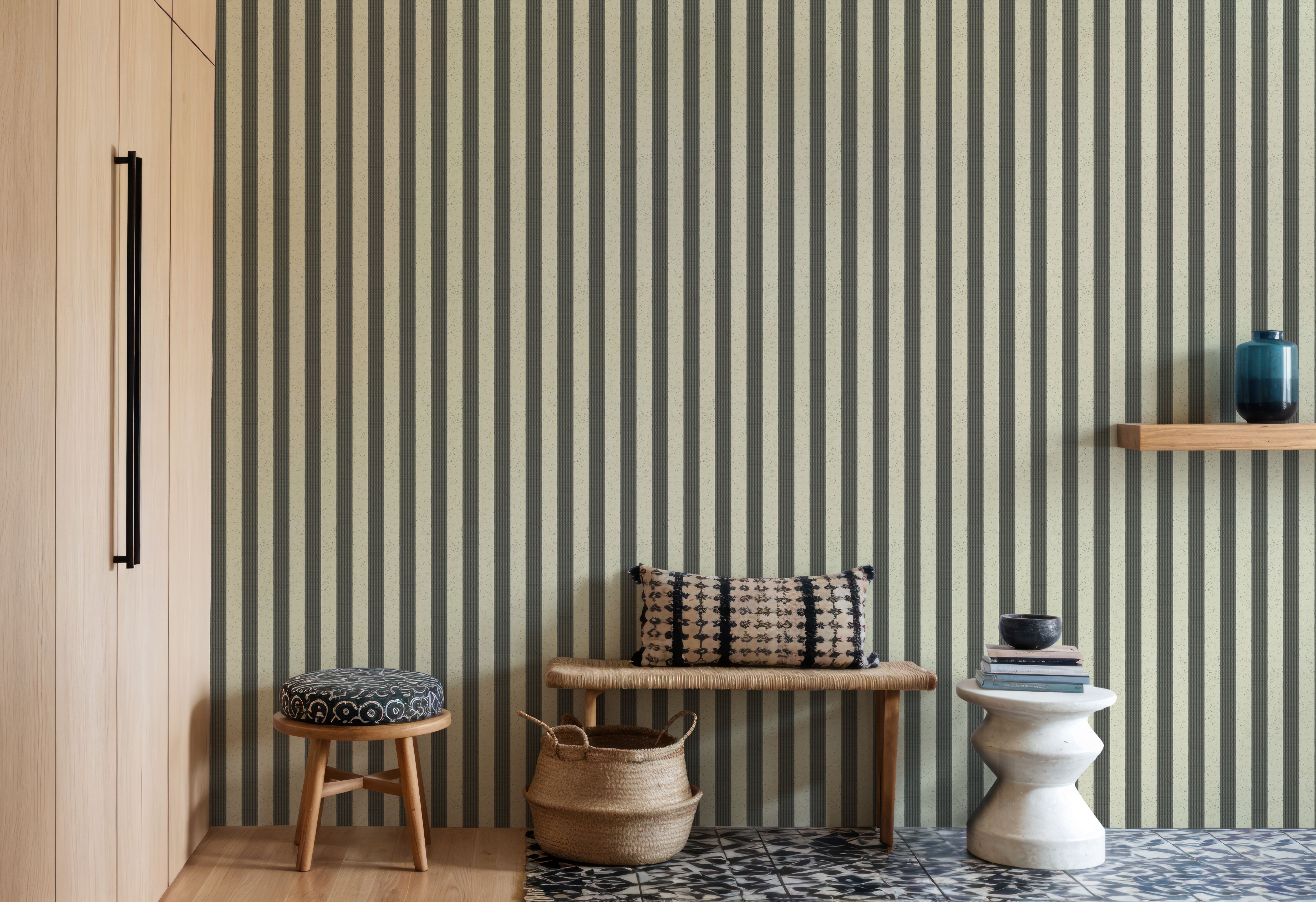 Ticking Awning Stripes, Liquorice