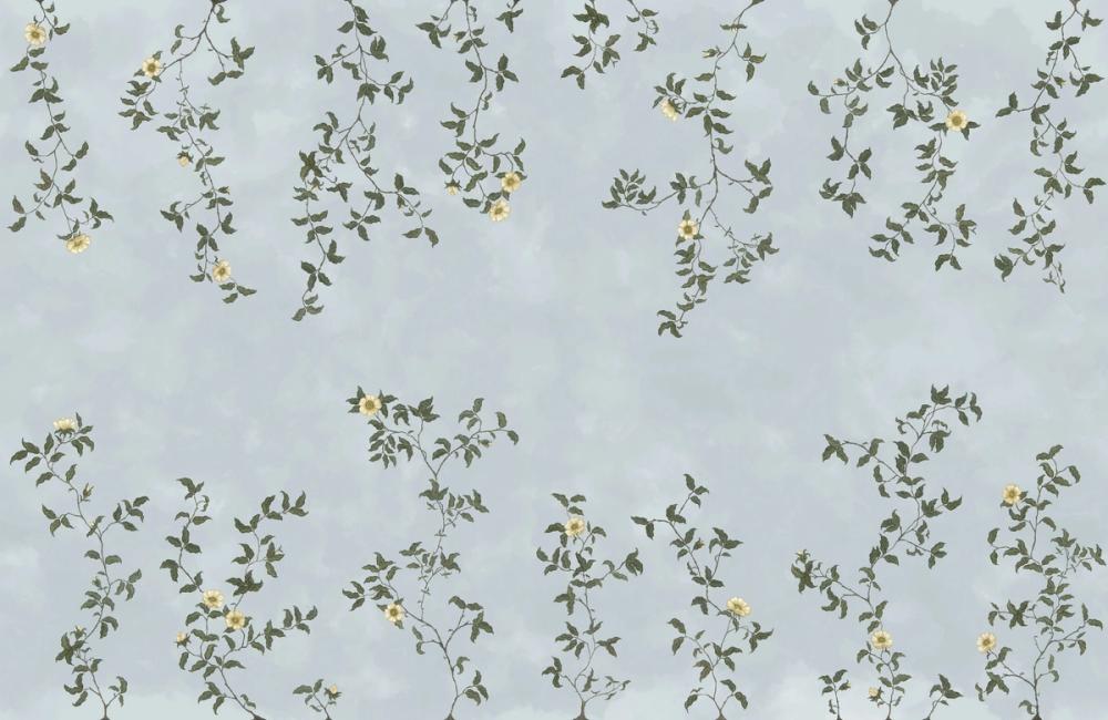 Rambling Rose, Butter Yellow on Sky