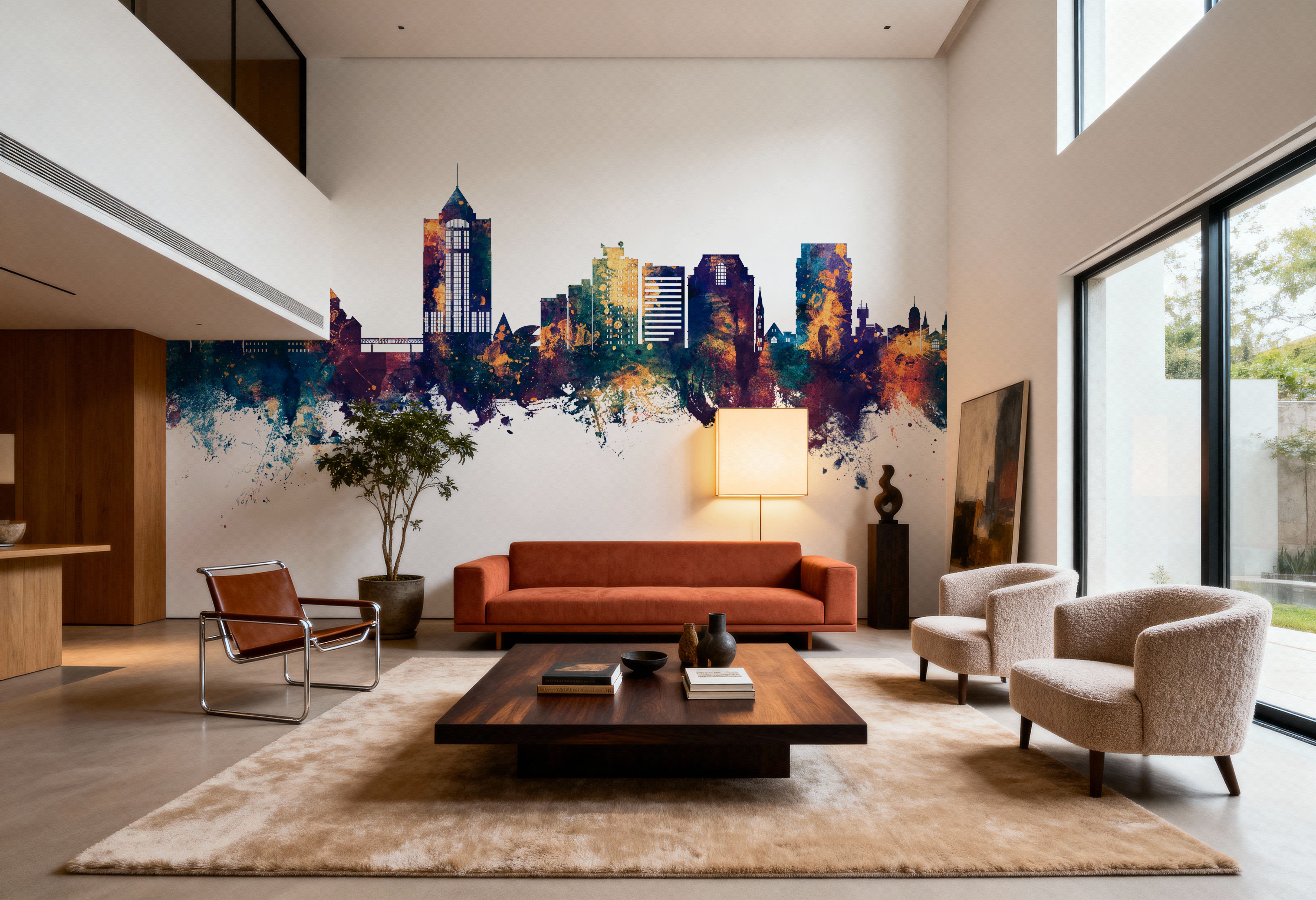 Roanoke Virginia Skyline Blue & Bronze