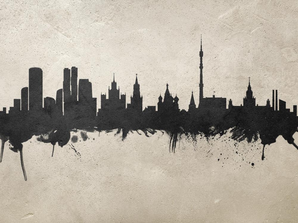 Moscow Russia Skyline Concrete