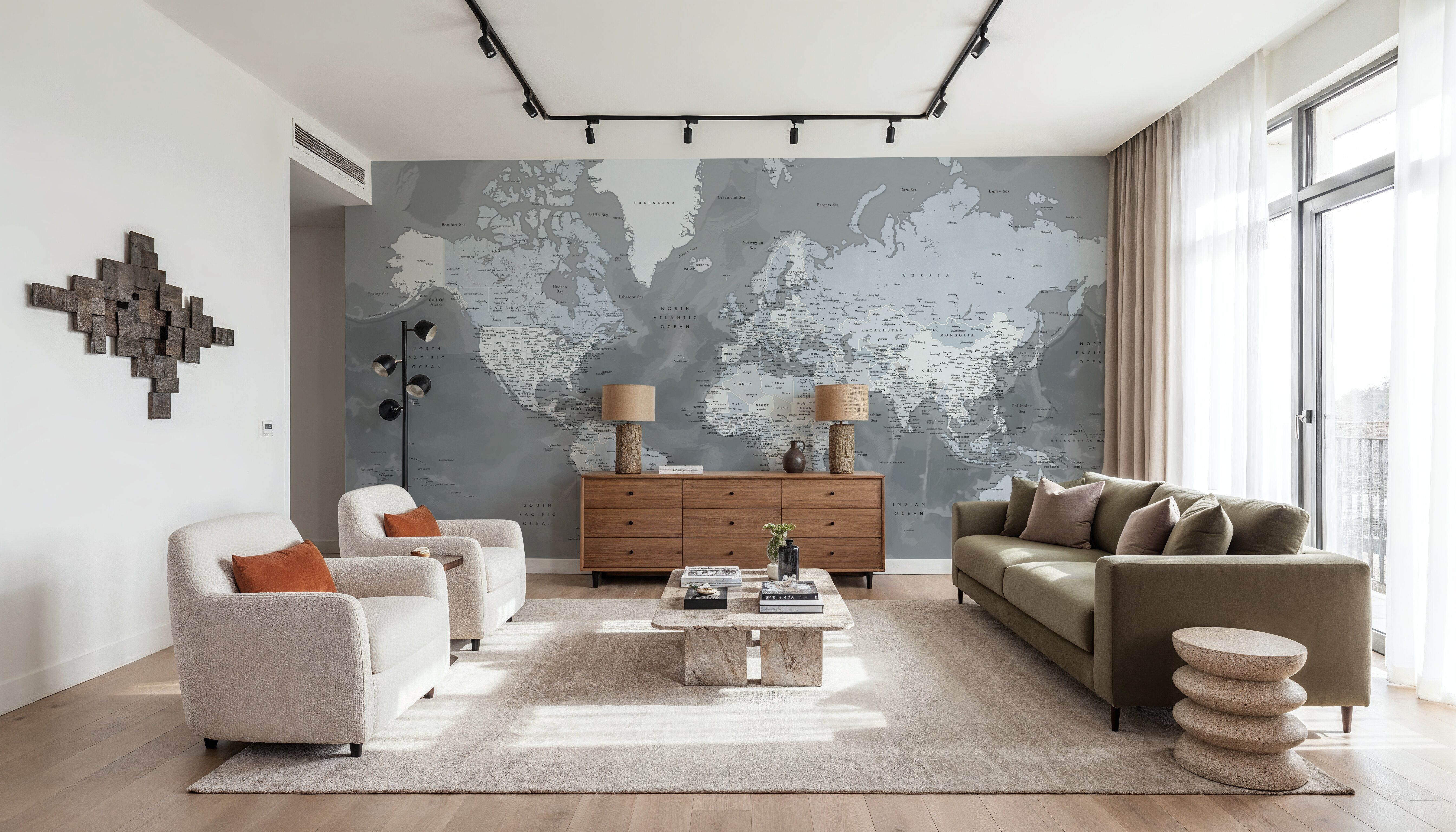 World Map Cities - Zanders, Wallpaper