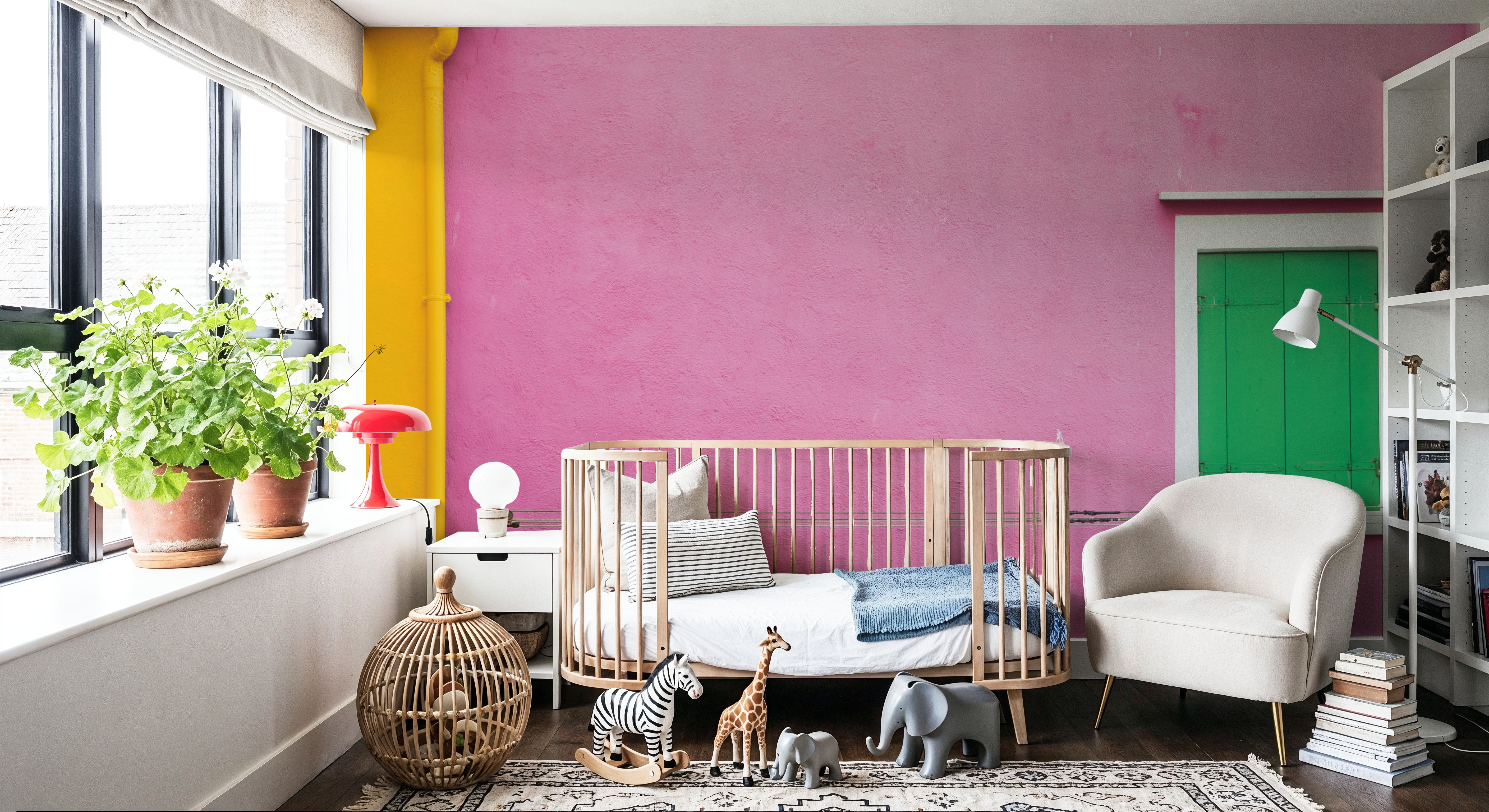Wall Mural - Windows of Burano V - Architecture Street mural wallpaper - Pink - Bedroom - Wallism UK - Premium, Textured or Peel & Stick