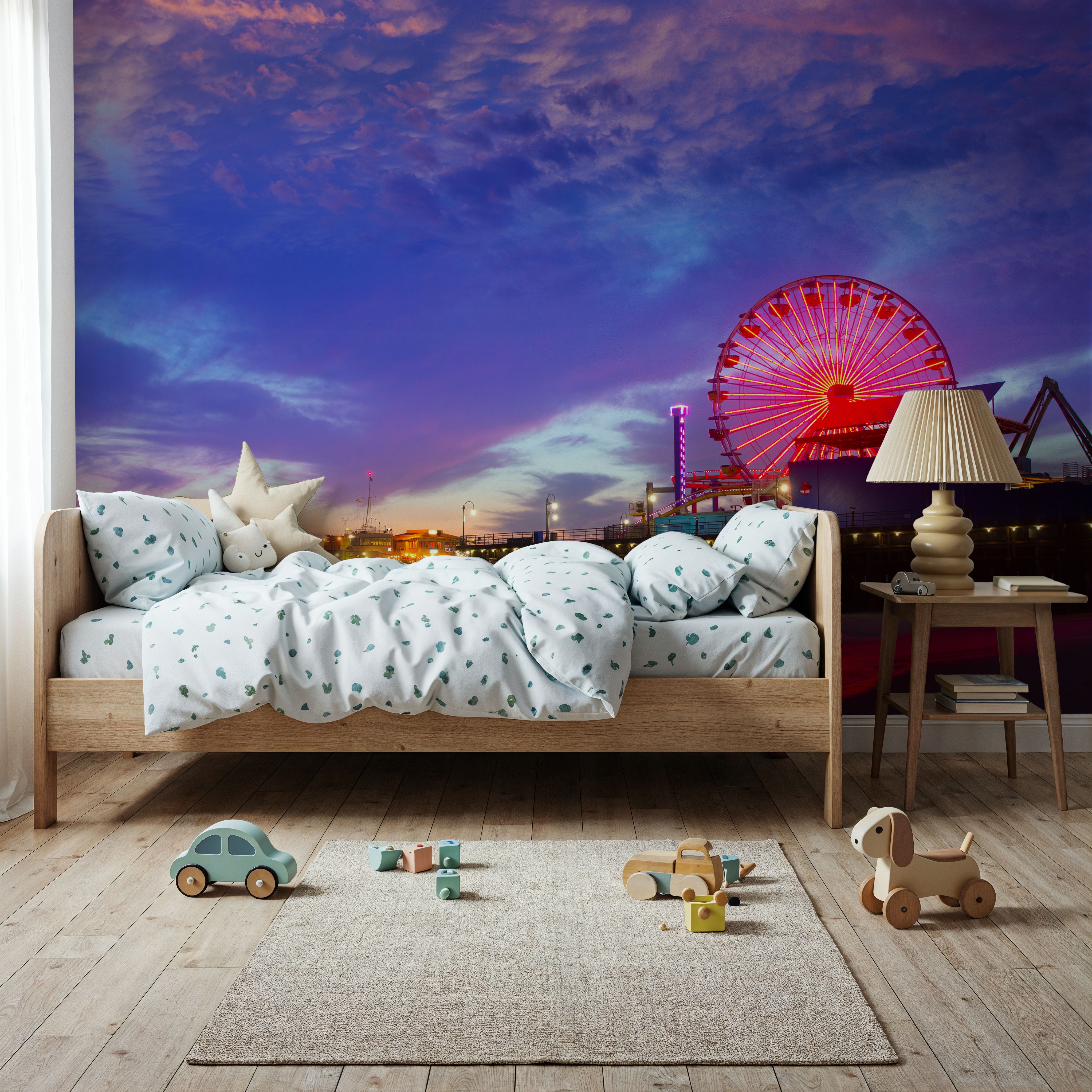 Santa Monica Pier Sunset Cloudy