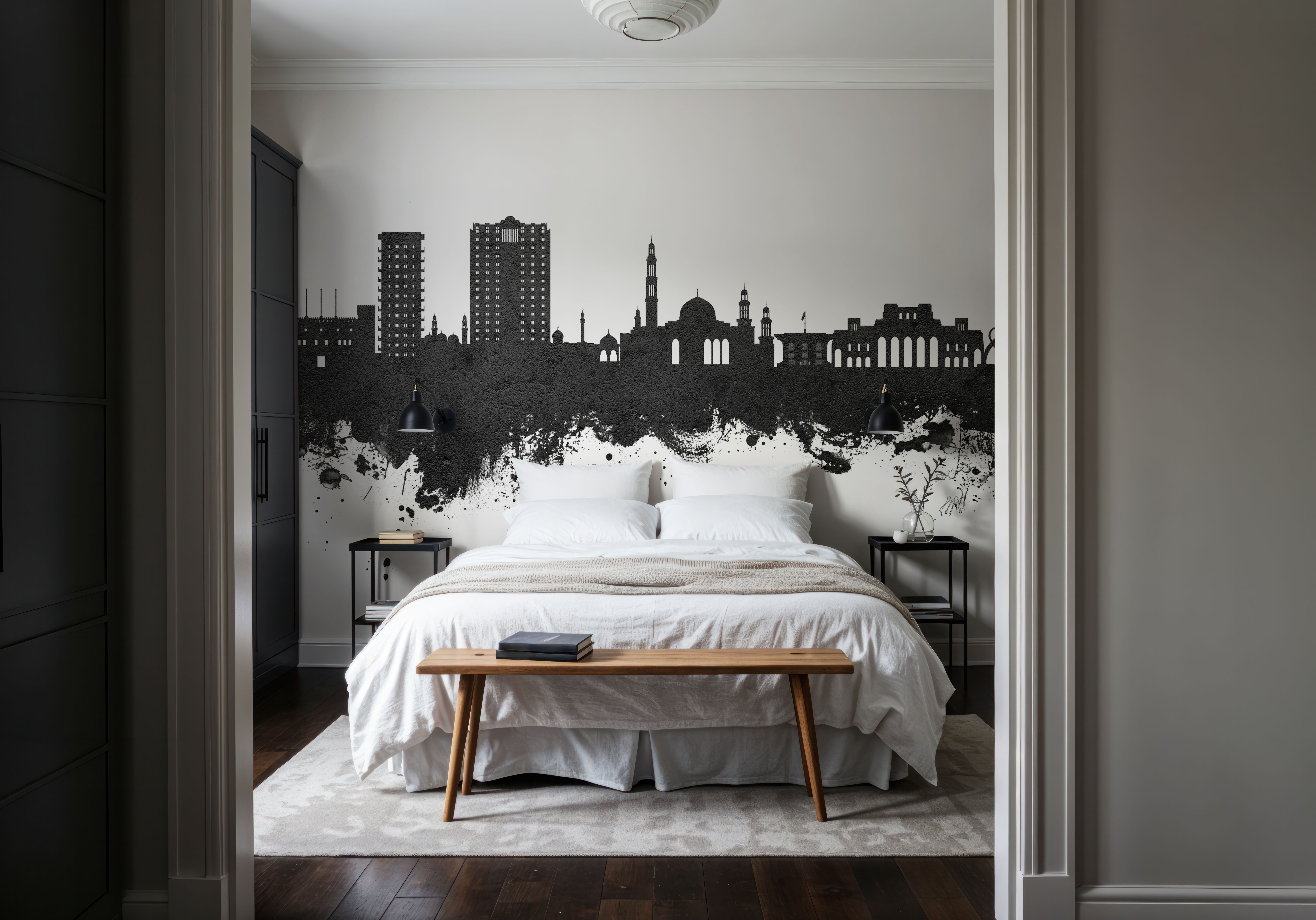 Muscat Oman Skyline Black & White