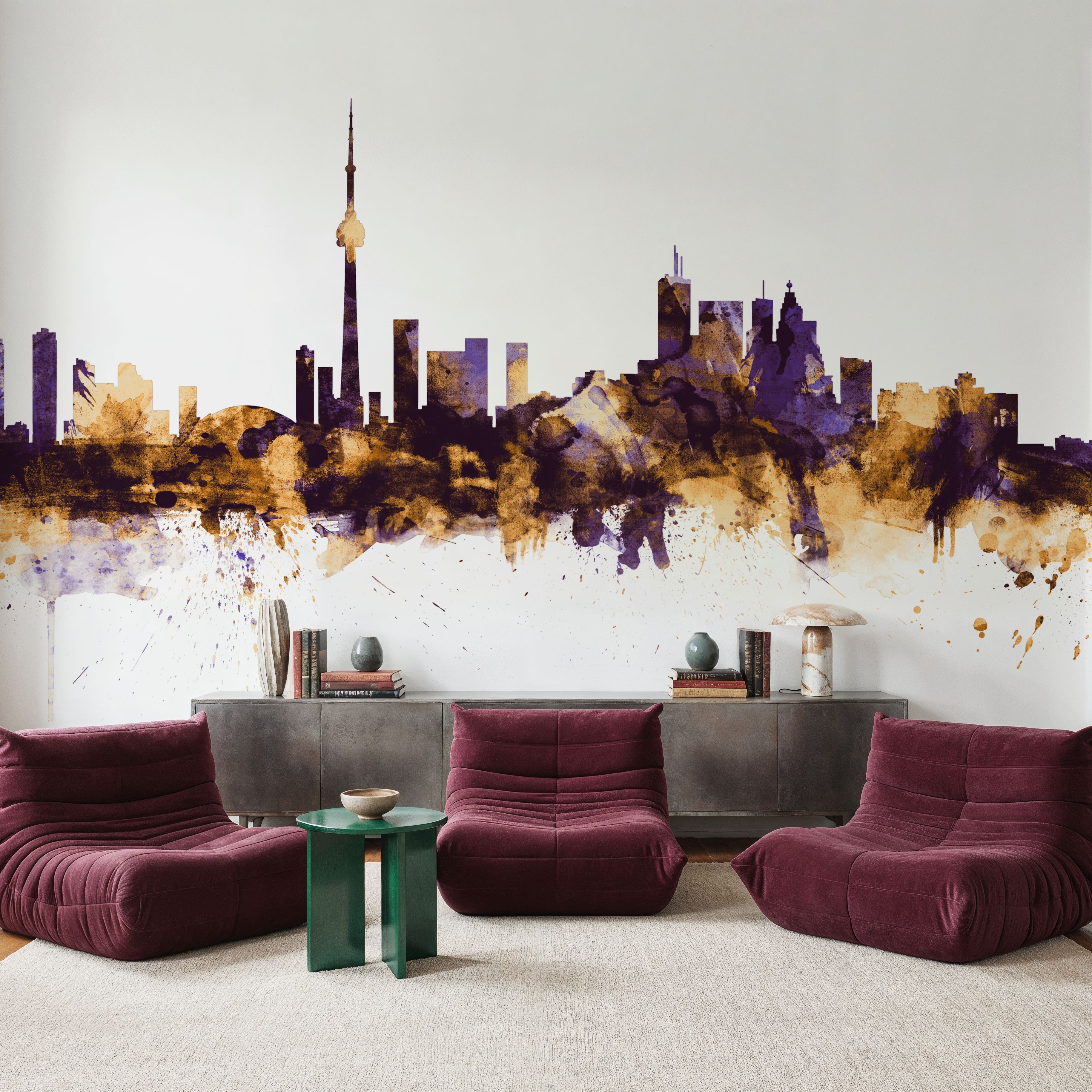 Toronto Canada Skyline Purple & Gold