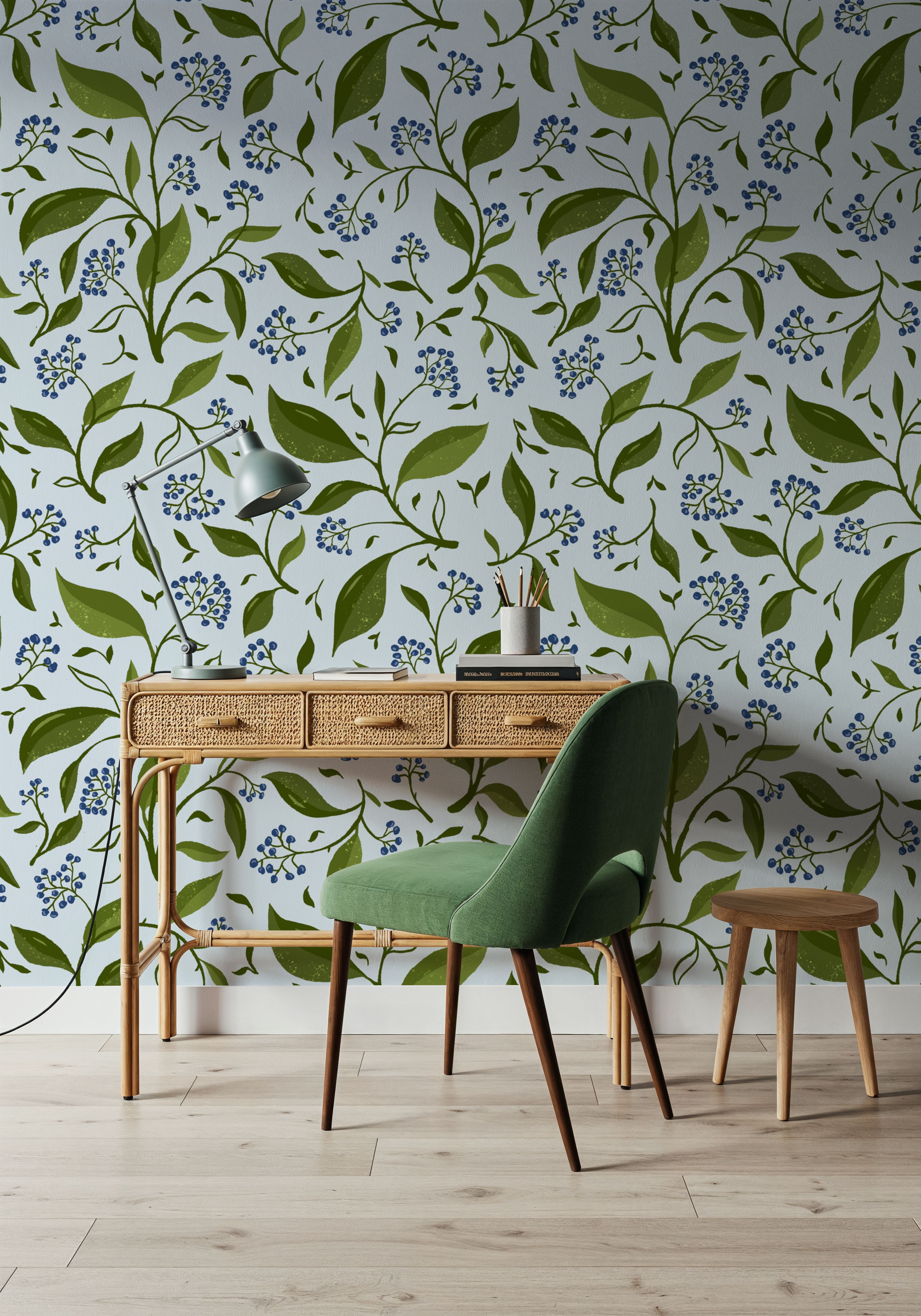 Winter Berries, Ice Blue