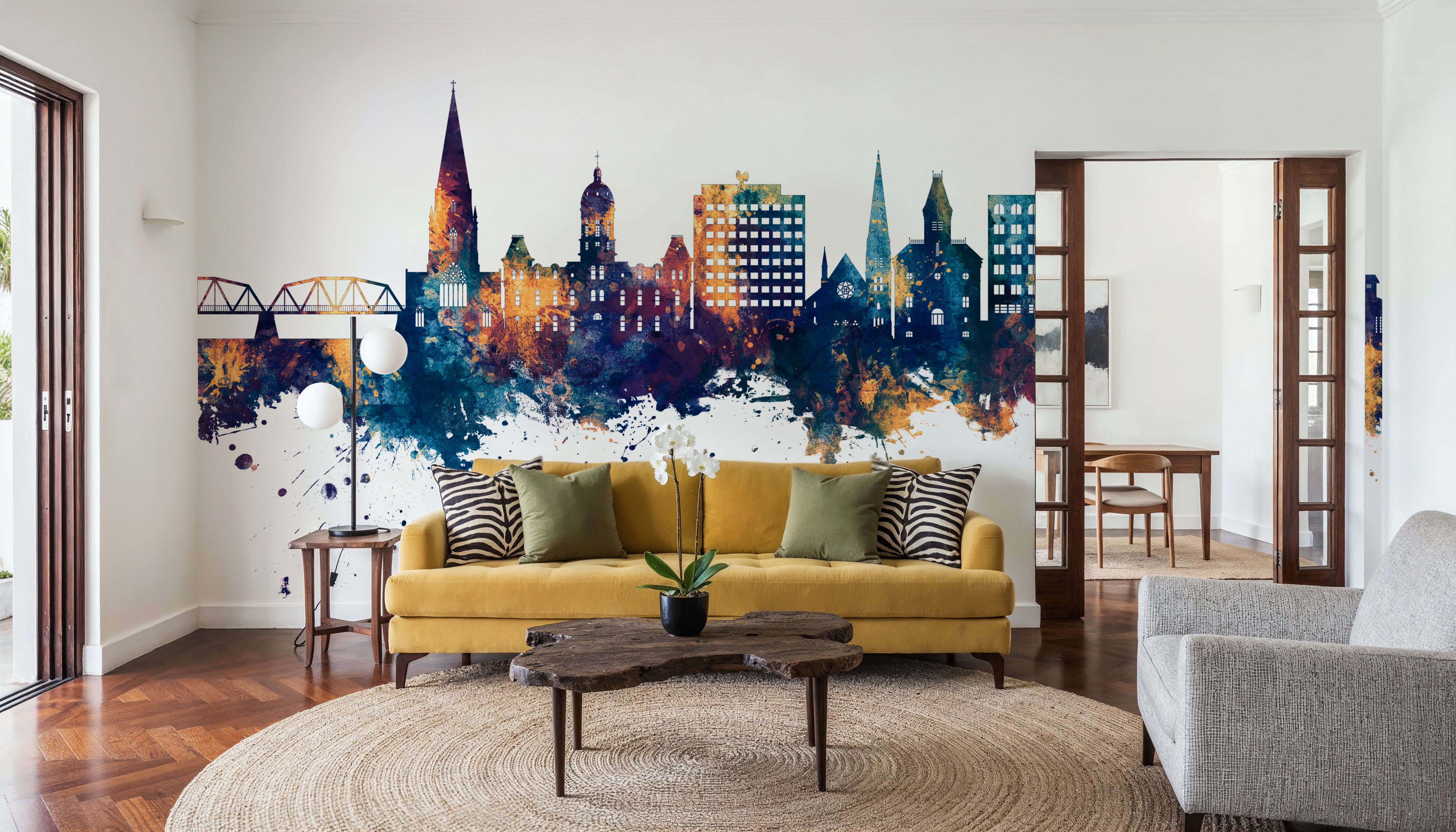 Fredericton Canada Skyline Blue & Bronze