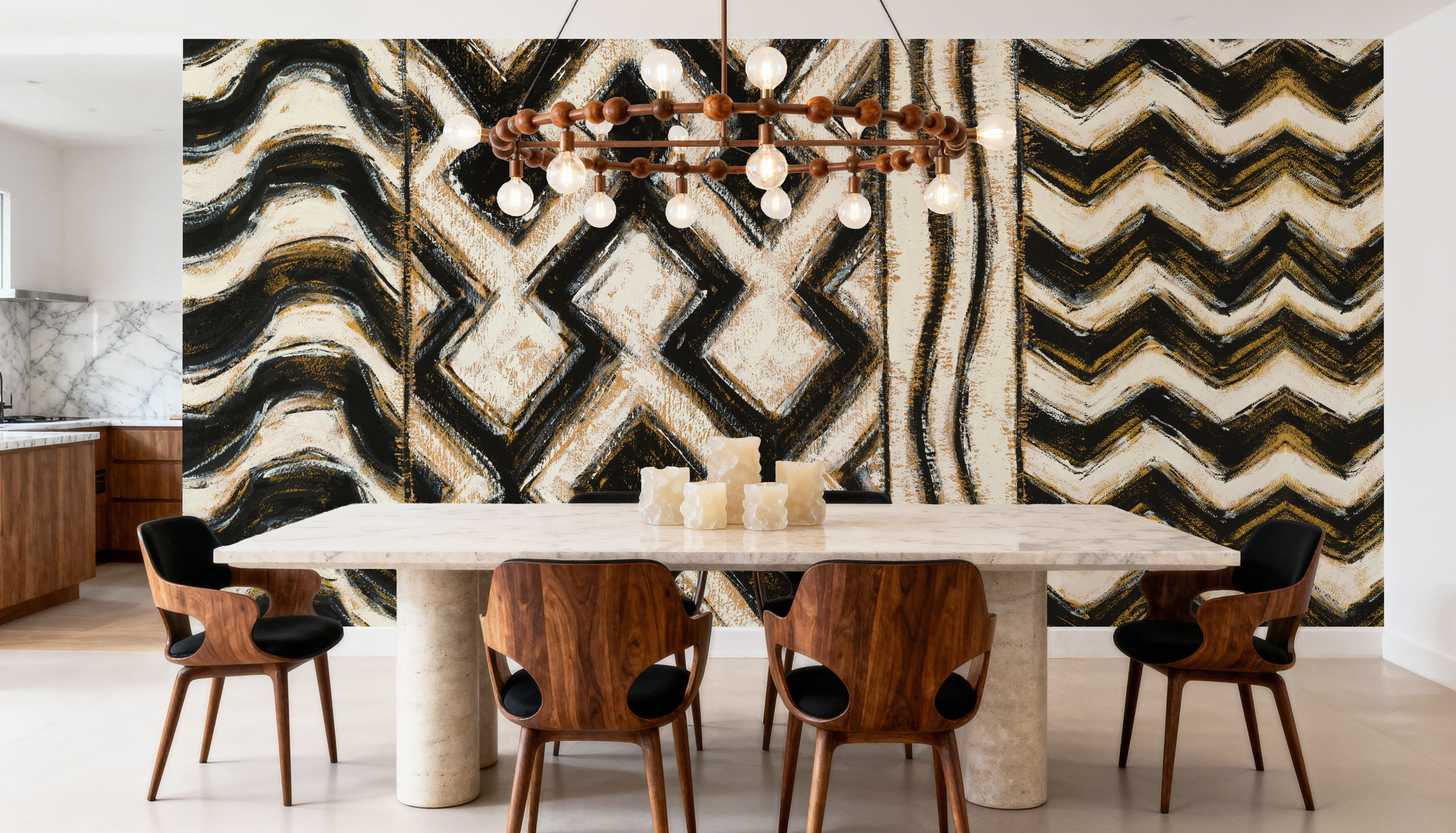 Black and Gold Geometric VII
