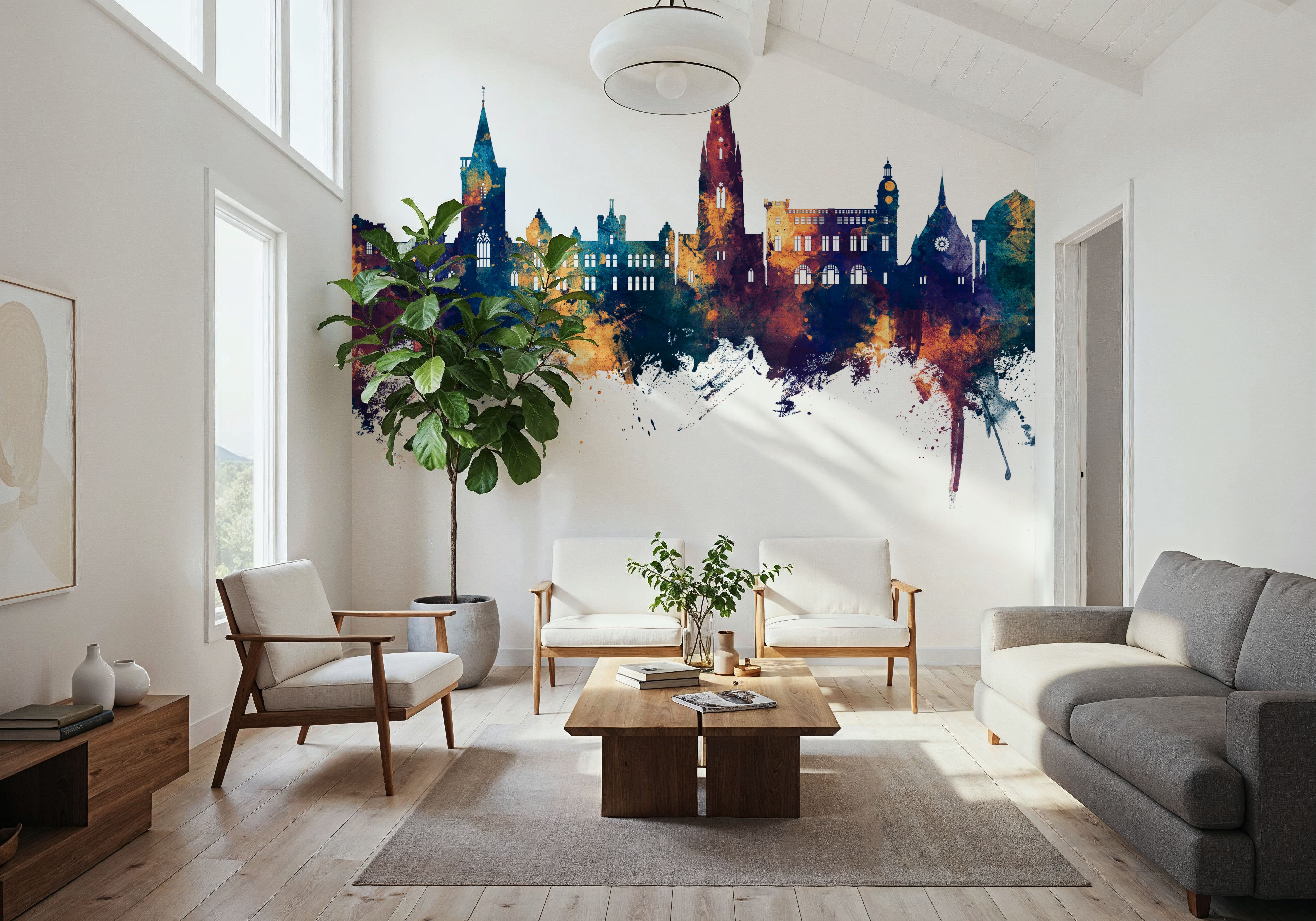 Perth Scotland Skyline Blue & Bronze