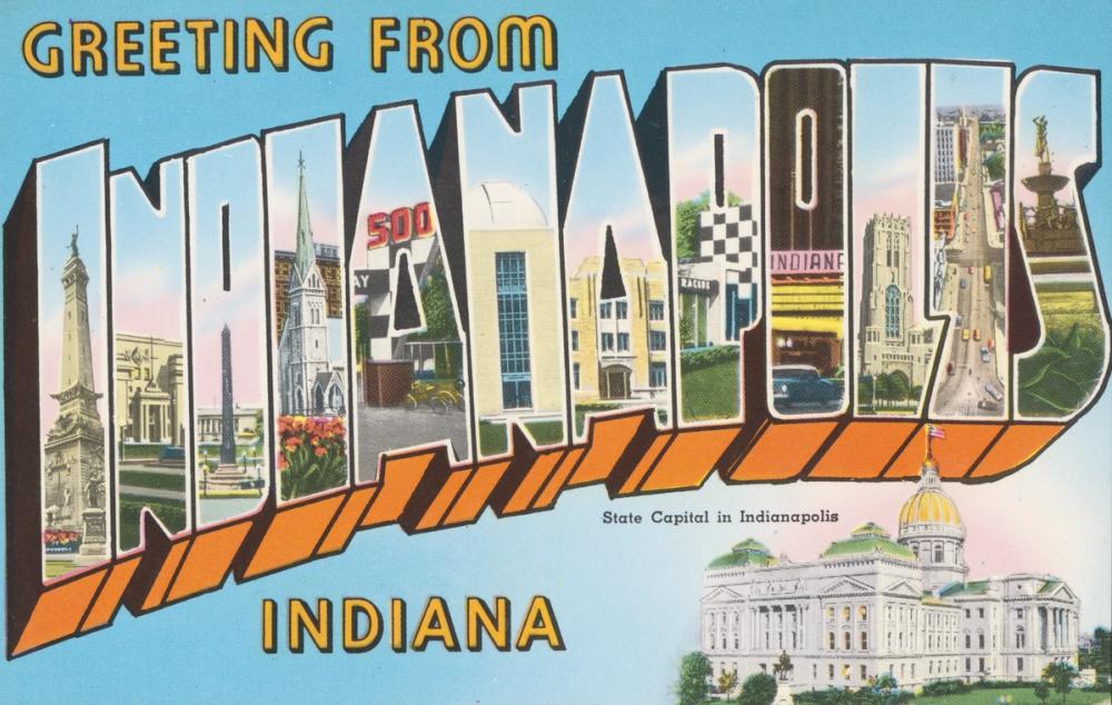 Greetings from Indianapolis - Screenprint Postcard