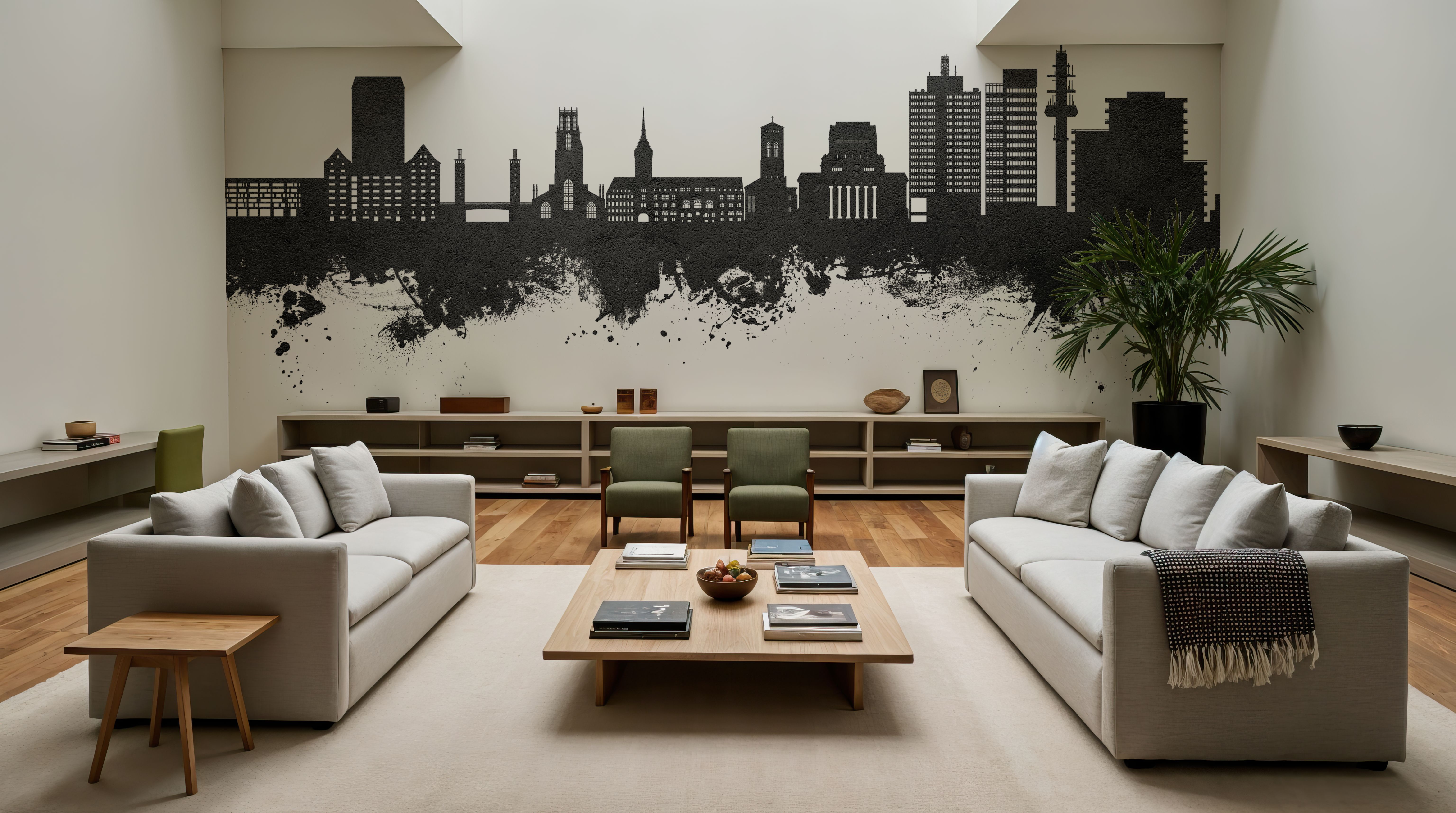 Duisburg Germany Skyline Black & White